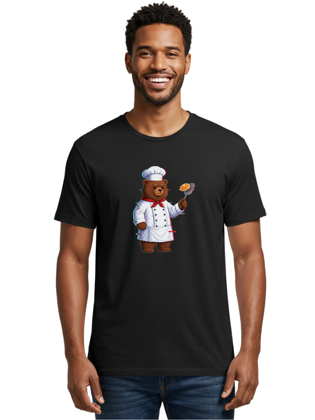 Bear-Chef Men'S Graphic Tee, 100% Cotton, Comfortable Casual Summer Wear, Machine Washable, Vintage Camera, Old Camera, Antique Camera, Black Camera, Classic Photography, Photography Equipment, Nostalgic Device, Film Camera, Camera Art Bak039