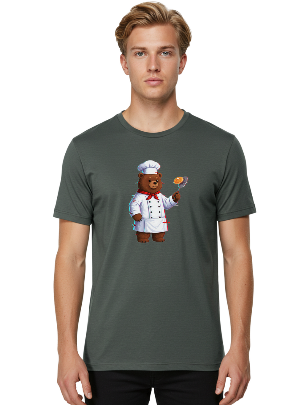 Bear-Chef Men'S Graphic Tee, 100% Cotton, Comfortable Casual Summer Wear, Machine Washable, Vintage Camera, Old Camera, Antique Camera, Black Camera, Classic Photography, Photography Equipment, Nostalgic Device, Film Camera, Camera Art Bak039