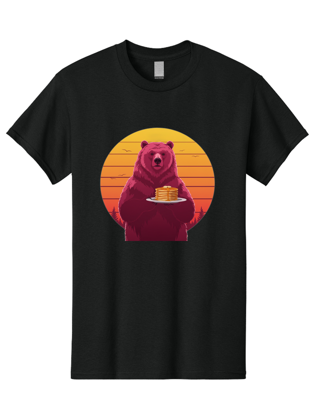 Bear-Holding-Pancakes Men'S Graphic Tee, 100% Cotton, Comfortable Casual Summer Wear, Machine Washable, Vintage Camera, Old Camera, Antique Camera, Black Camera, Classic Photography, Photography Equipment, Nostalgic Device, Film Camera, Bak041