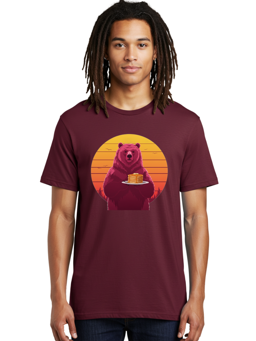 Bear-Holding-Pancakes Men'S Graphic Tee, 100% Cotton, Comfortable Casual Summer Wear, Machine Washable, Vintage Camera, Old Camera, Antique Camera, Black Camera, Classic Photography, Photography Equipment, Nostalgic Device, Film Camera, Bak041