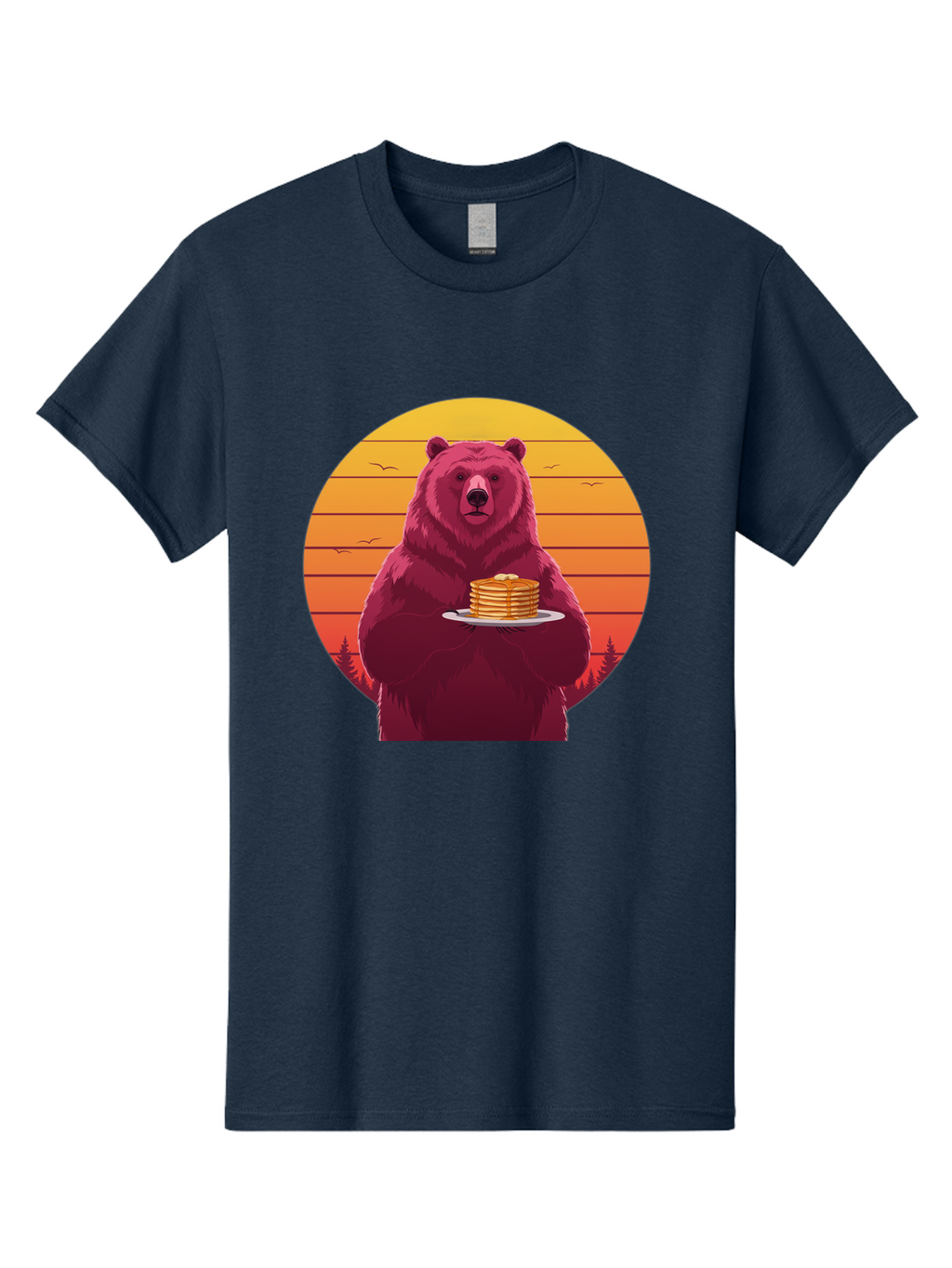Bear-Holding-Pancakes Men'S Graphic Tee, 100% Cotton, Comfortable Casual Summer Wear, Machine Washable, Vintage Camera, Old Camera, Antique Camera, Black Camera, Classic Photography, Photography Equipment, Nostalgic Device, Film Camera, Bak041