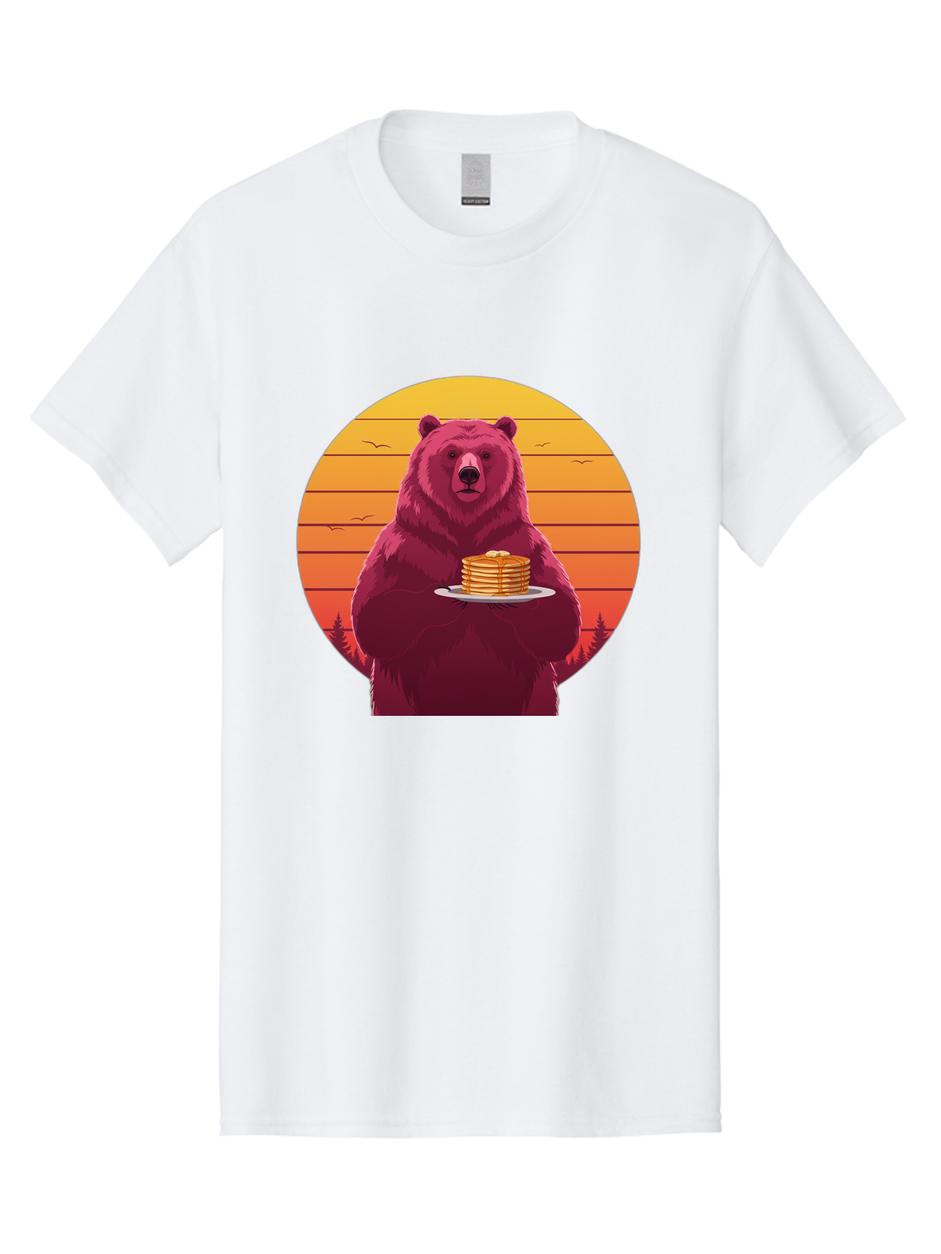 Bear-Holding-Pancakes Men'S Graphic Tee, 100% Cotton, Comfortable Casual Summer Wear, Machine Washable, Vintage Camera, Old Camera, Antique Camera, Black Camera, Classic Photography, Photography Equipment, Nostalgic Device, Film Camera, Bak041