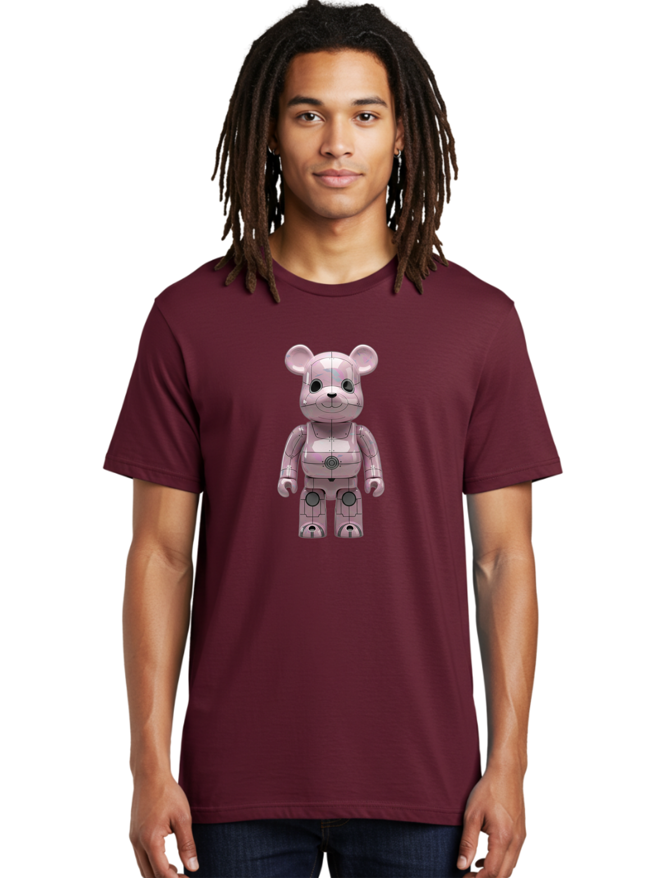 Bearbrick-1 Men'S Graphic Tee, 100% Cotton, Comfortable Casual Summer Wear, Machine Washable, Vintage Camera, Old Camera, Antique Camera, Black Camera, Classic Photography, Photography Equipment, Nostalgic Device, Film Camera, Camera Art Bak043