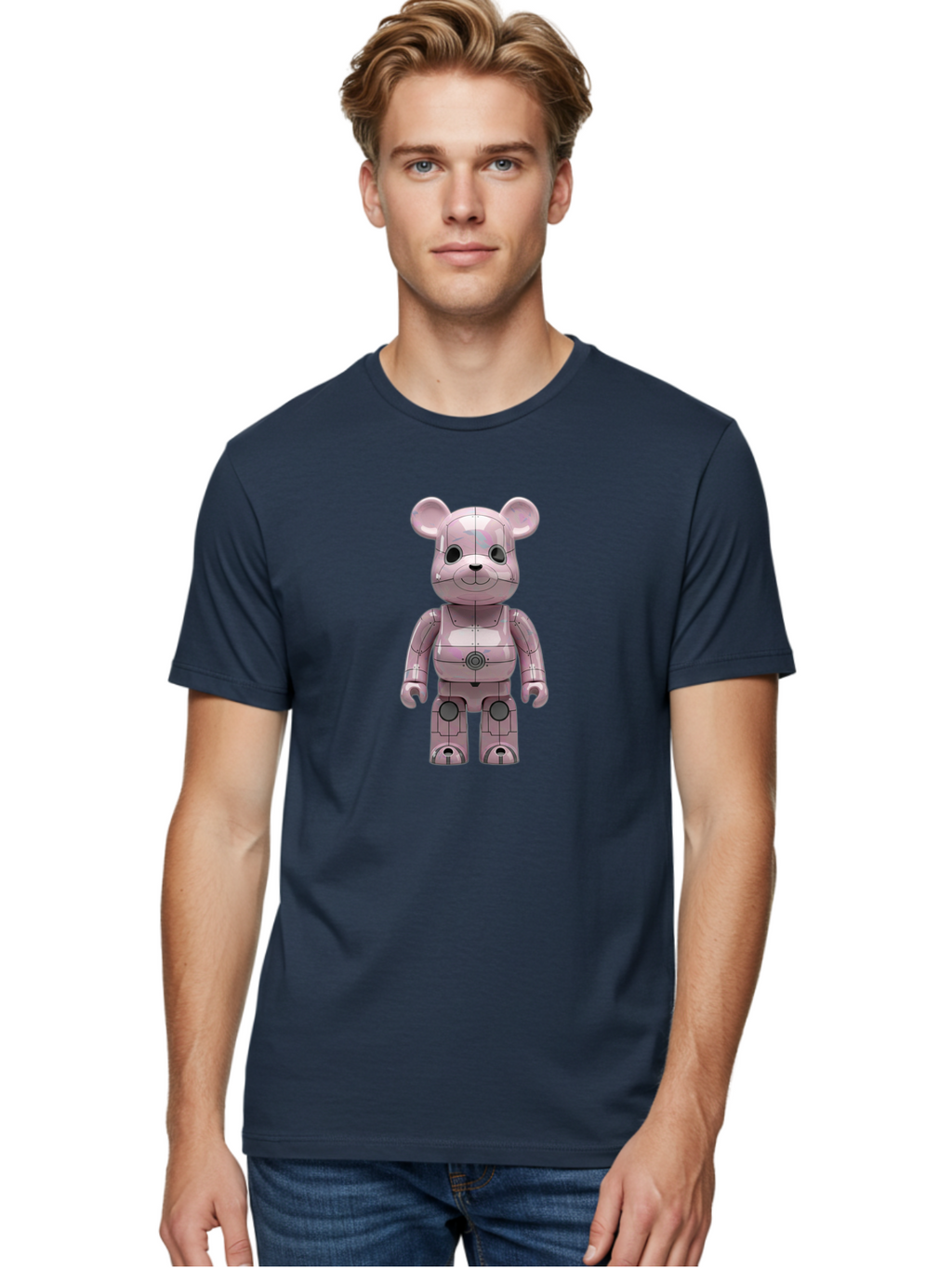 Bearbrick-1 Men'S Graphic Tee, 100% Cotton, Comfortable Casual Summer Wear, Machine Washable, Vintage Camera, Old Camera, Antique Camera, Black Camera, Classic Photography, Photography Equipment, Nostalgic Device, Film Camera, Camera Art Bak043
