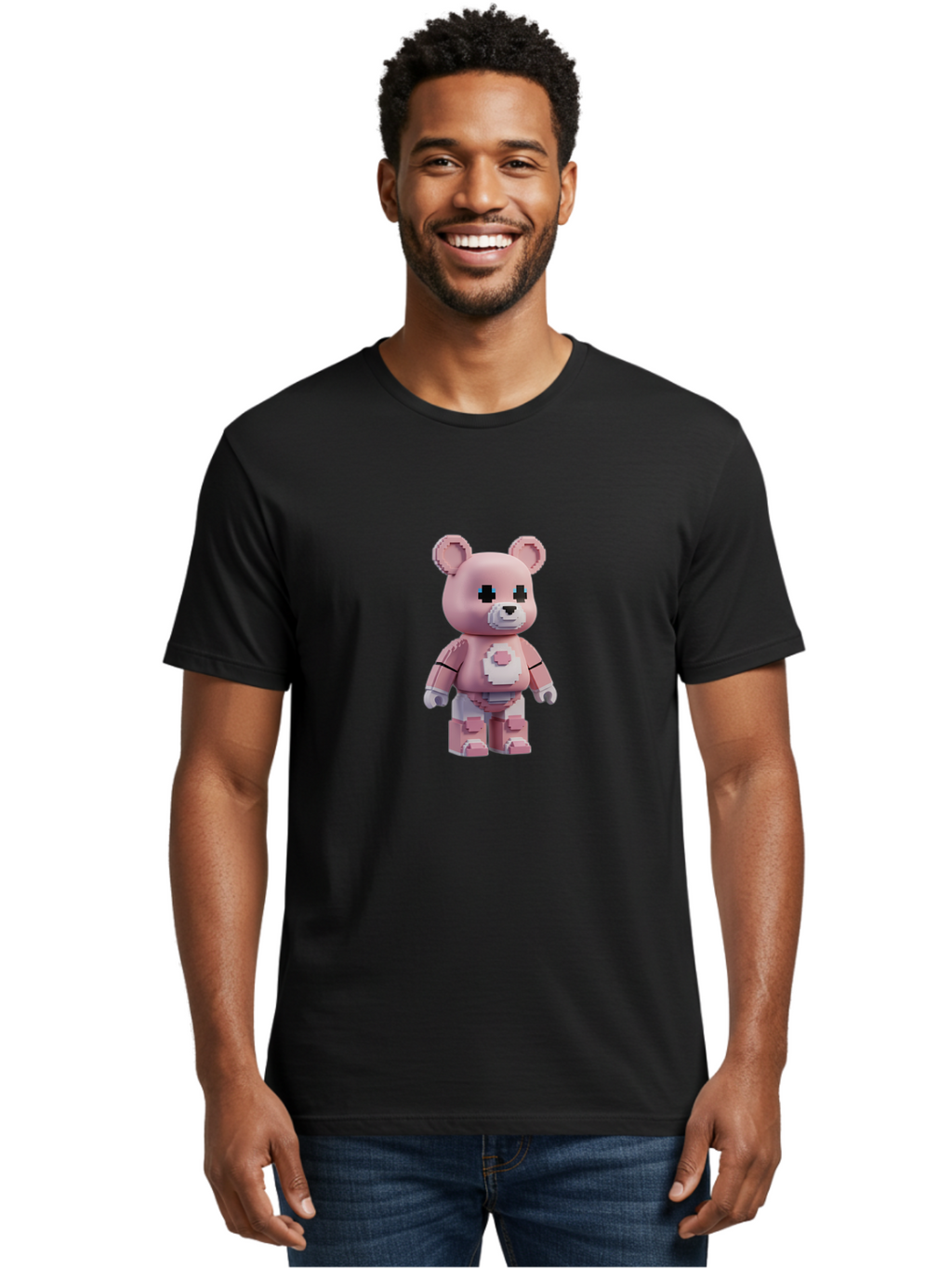 Bearbrick-2 Men'S Graphic Tee, 100% Cotton, Comfortable Casual Summer Wear, Machine Washable, Vintage Camera, Old Camera, Antique Camera, Black Camera, Classic Photography, Photography Equipment, Nostalgic Device, Film Camera, Camera Art Bak044