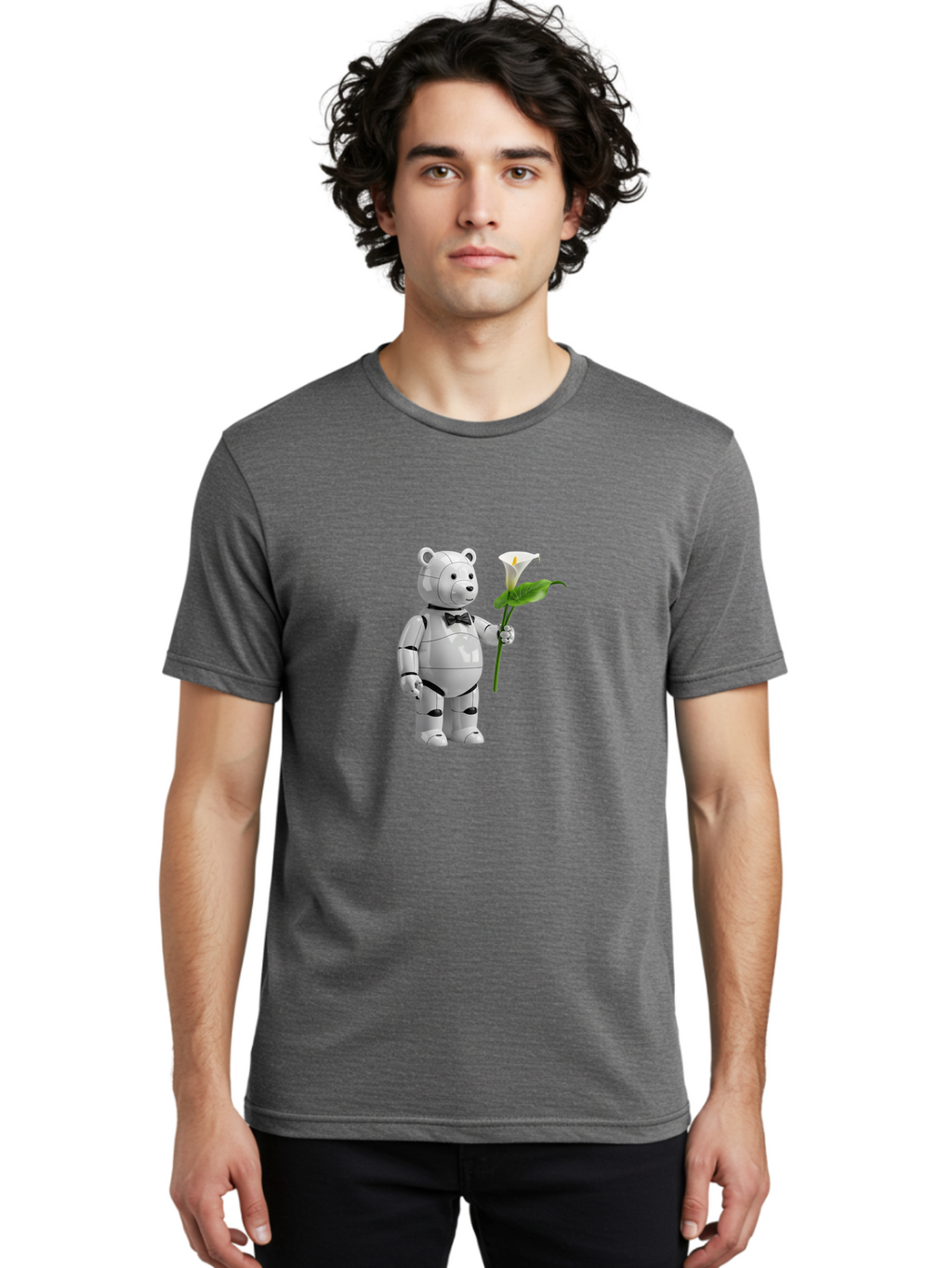 Bearbrick-Robot Men'S Graphic Tee, 100% Cotton, Comfortable Casual Summer Wear, Machine Washable, Vintage Camera, Old Camera, Antique Camera, Black Camera, Classic Photography, Photography Equipment, Nostalgic Device, Film Camera, Camera Art Bak045