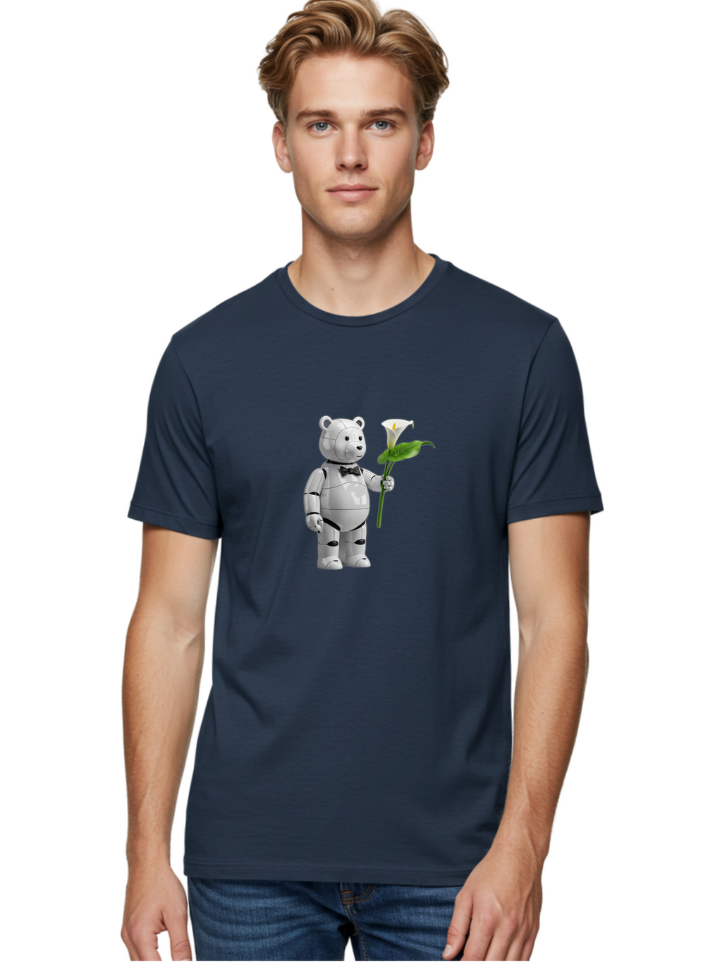Bearbrick-Robot Men'S Graphic Tee, 100% Cotton, Comfortable Casual Summer Wear, Machine Washable, Vintage Camera, Old Camera, Antique Camera, Black Camera, Classic Photography, Photography Equipment, Nostalgic Device, Film Camera, Camera Art Bak045