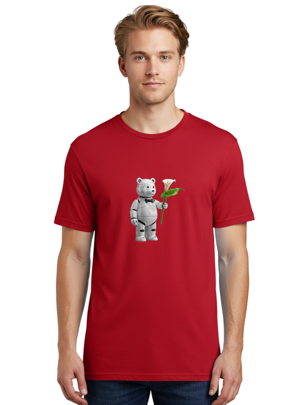 Bearbrick-Robot Men'S Graphic Tee, 100% Cotton, Comfortable Casual Summer Wear, Machine Washable, Vintage Camera, Old Camera, Antique Camera, Black Camera, Classic Photography, Photography Equipment, Nostalgic Device, Film Camera, Camera Art Bak045