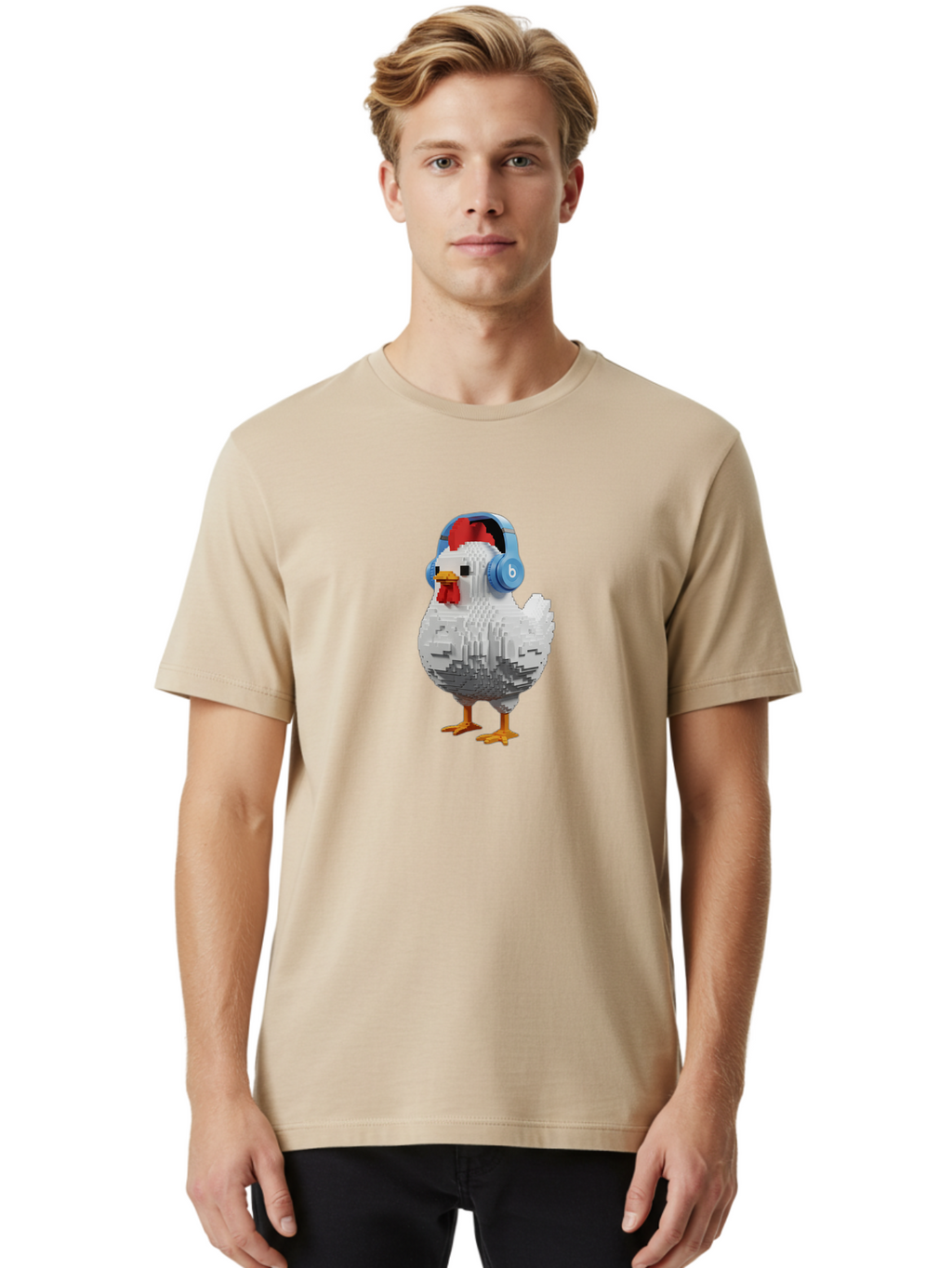 Beats-Chicken Men'S Graphic Tee, 100% Cotton, Comfortable Casual Summer Wear, Machine Washable, Vintage Camera, Old Camera, Antique Camera, Black Camera, Classic Photography, Photography Equipment, Nostalgic Device, Film Camera, Camera Art Bak049