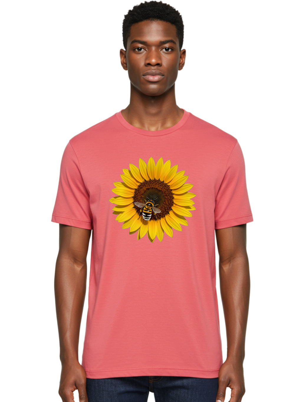 Bee-On-Sunflower Men'S Graphic Tee, 100% Cotton, Comfortable Casual Summer Wear, Machine Washable, Vintage Camera, Old Camera, Antique Camera, Black Camera, Classic Photography, Photography Equipment, Nostalgic Device, Film Camera, Camera Art Bak050