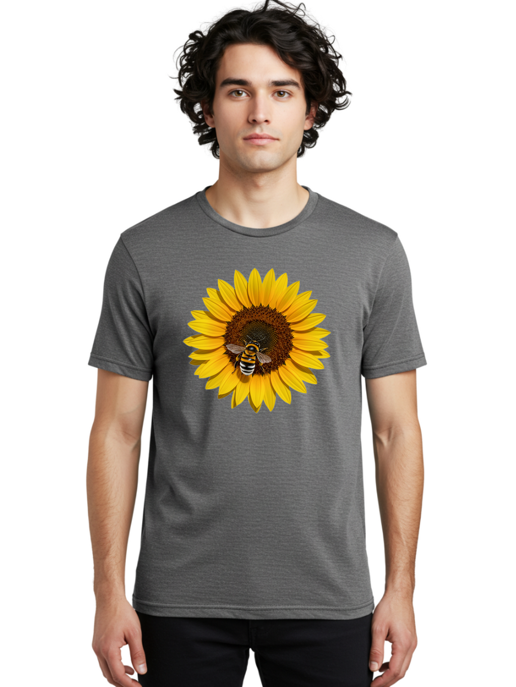 Bee-On-Sunflower Men'S Graphic Tee, 100% Cotton, Comfortable Casual Summer Wear, Machine Washable, Vintage Camera, Old Camera, Antique Camera, Black Camera, Classic Photography, Photography Equipment, Nostalgic Device, Film Camera, Camera Art Bak050