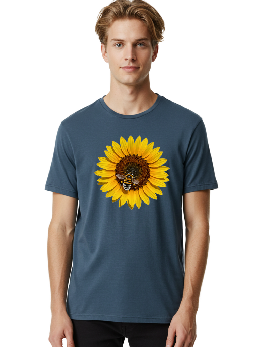 Bee-On-Sunflower Men'S Graphic Tee, 100% Cotton, Comfortable Casual Summer Wear, Machine Washable, Vintage Camera, Old Camera, Antique Camera, Black Camera, Classic Photography, Photography Equipment, Nostalgic Device, Film Camera, Camera Art Bak050