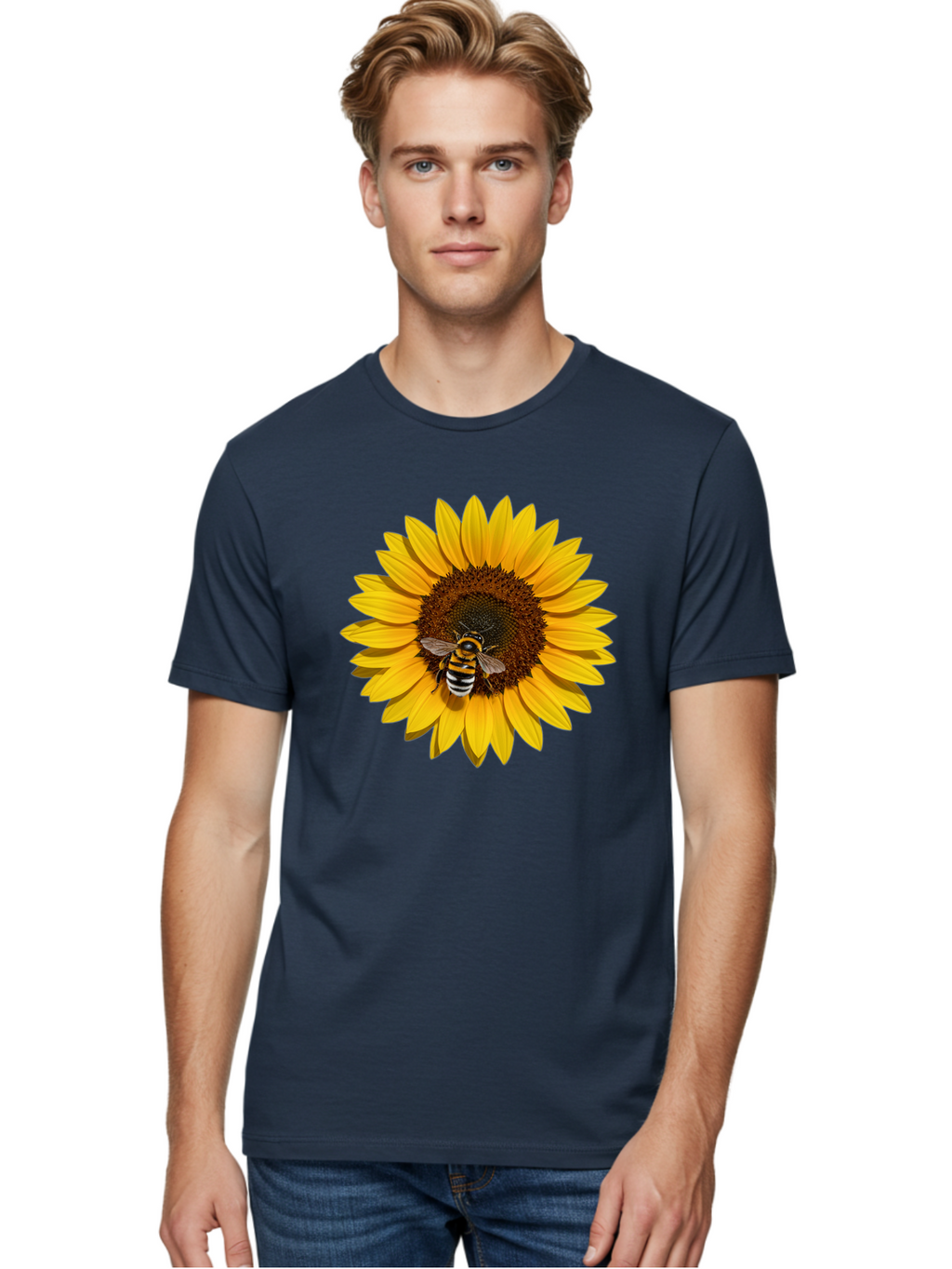 Bee-On-Sunflower Men'S Graphic Tee, 100% Cotton, Comfortable Casual Summer Wear, Machine Washable, Vintage Camera, Old Camera, Antique Camera, Black Camera, Classic Photography, Photography Equipment, Nostalgic Device, Film Camera, Camera Art Bak050