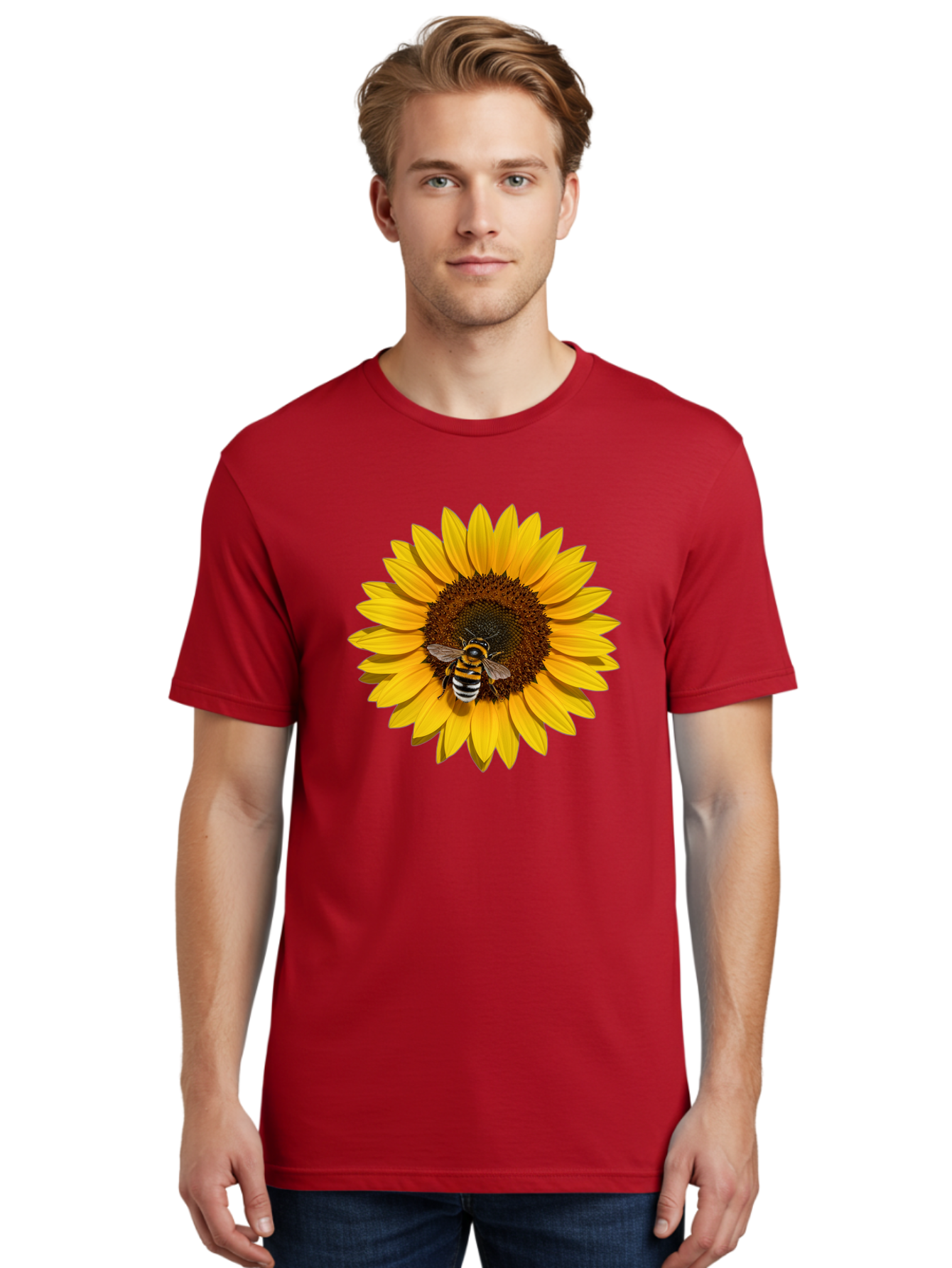 Bee-On-Sunflower Men'S Graphic Tee, 100% Cotton, Comfortable Casual Summer Wear, Machine Washable, Vintage Camera, Old Camera, Antique Camera, Black Camera, Classic Photography, Photography Equipment, Nostalgic Device, Film Camera, Camera Art Bak050