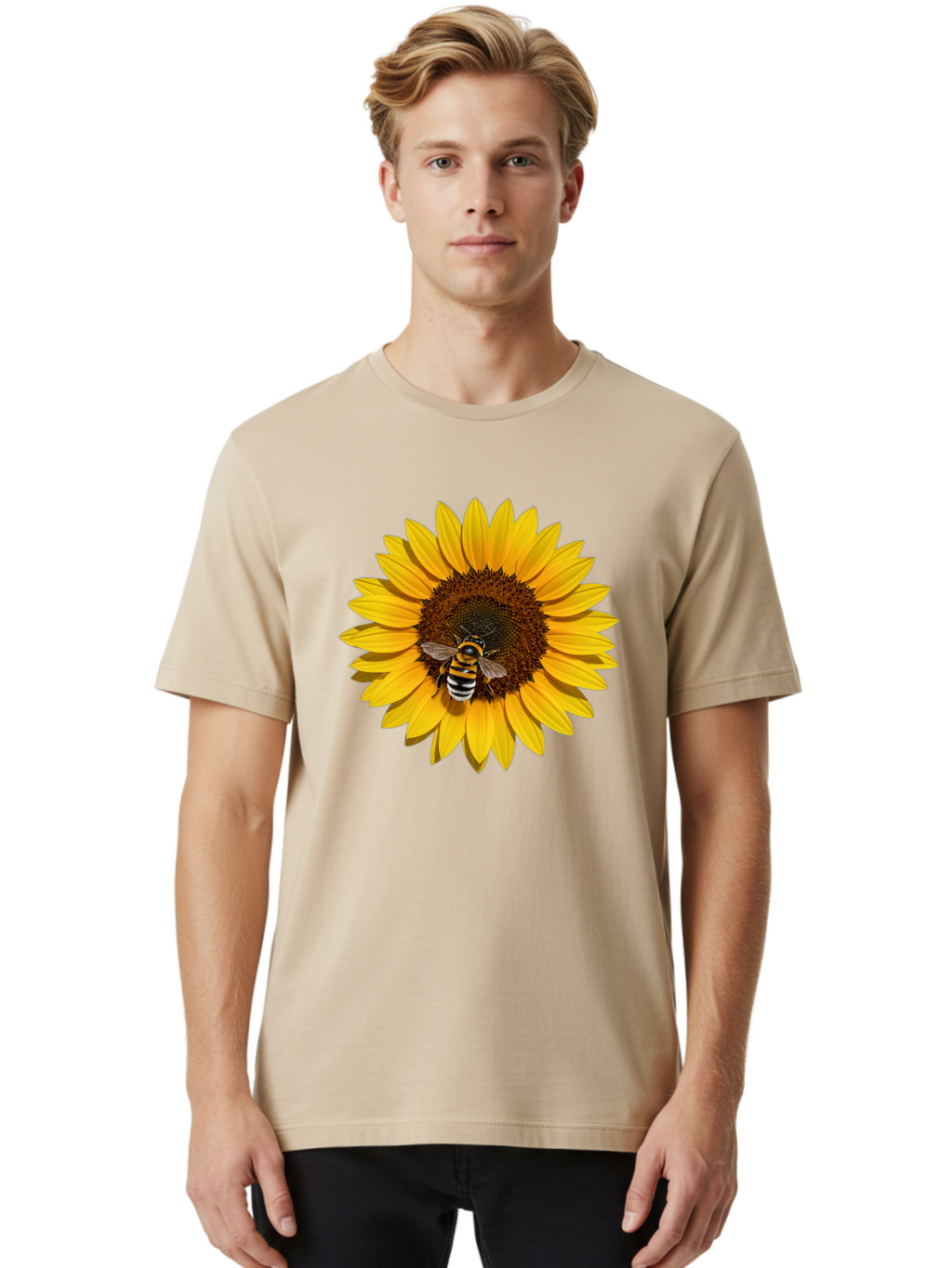 Bee-On-Sunflower Men'S Graphic Tee, 100% Cotton, Comfortable Casual Summer Wear, Machine Washable, Vintage Camera, Old Camera, Antique Camera, Black Camera, Classic Photography, Photography Equipment, Nostalgic Device, Film Camera, Camera Art Bak050
