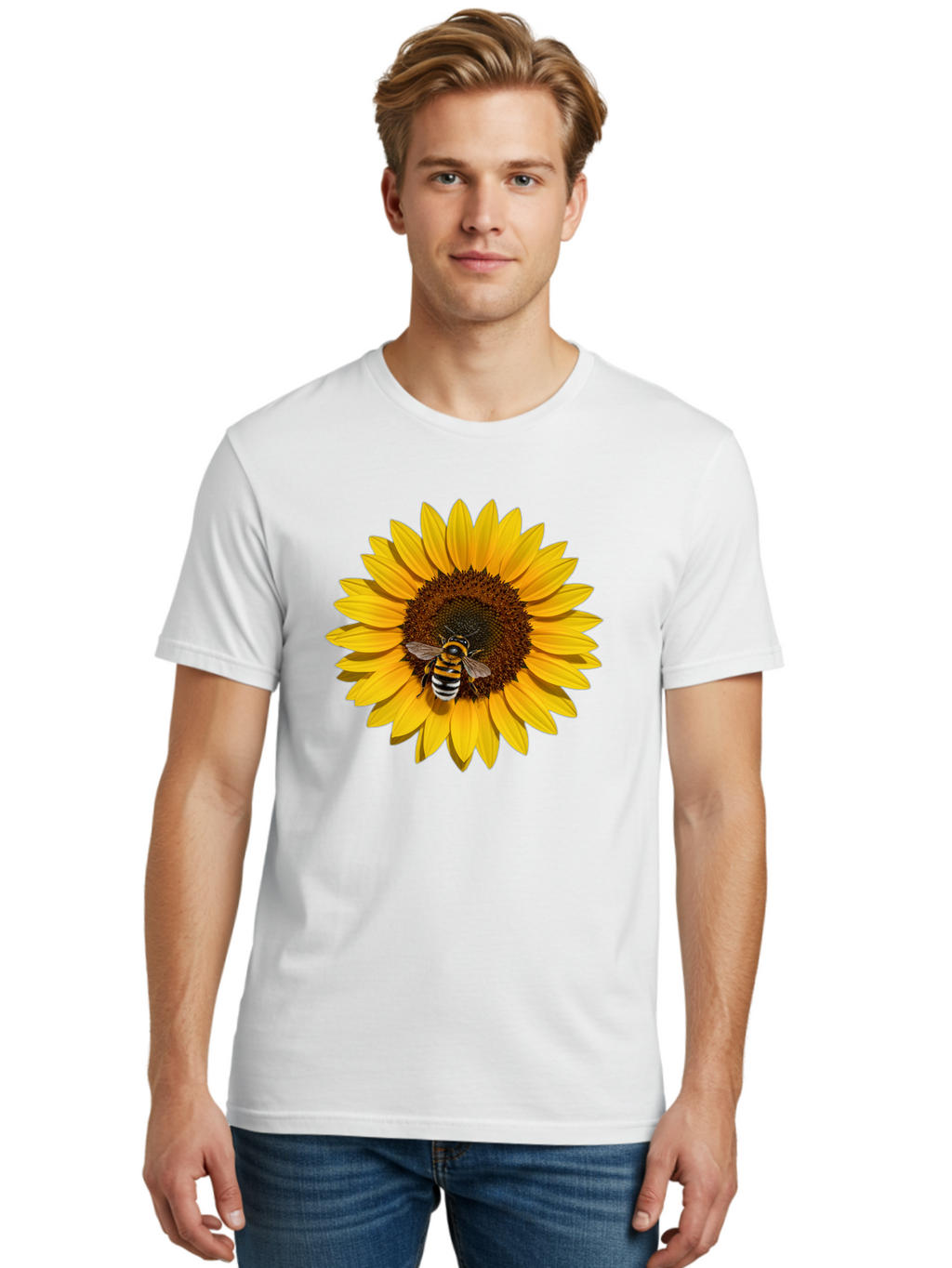 Bee-On-Sunflower Men'S Graphic Tee, 100% Cotton, Comfortable Casual Summer Wear, Machine Washable, Vintage Camera, Old Camera, Antique Camera, Black Camera, Classic Photography, Photography Equipment, Nostalgic Device, Film Camera, Camera Art Bak050