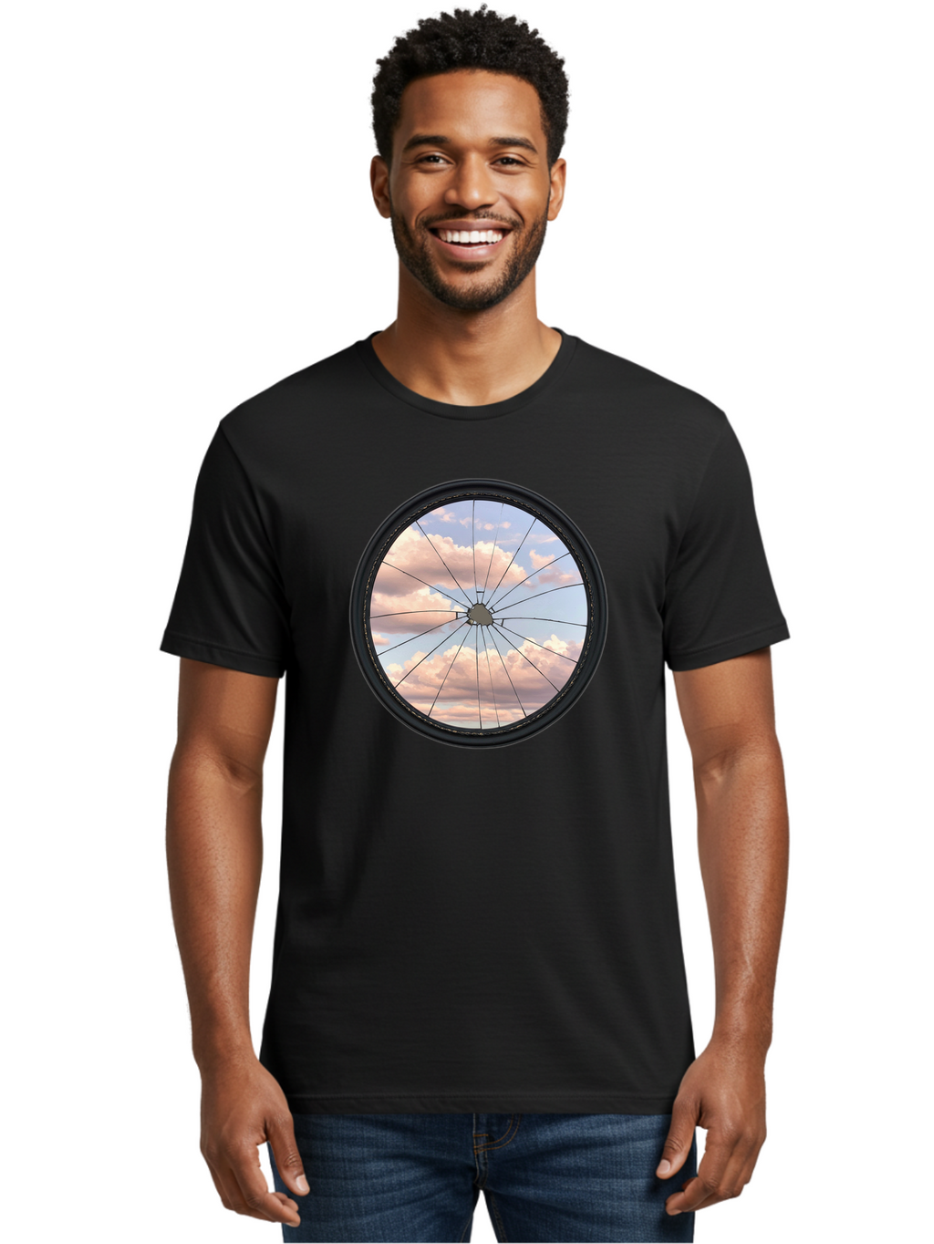 Bicycle-Wheel Men'S Graphic Tee, 100% Cotton, Comfortable Casual Summer Wear, Machine Washable, Vintage Camera, Old Camera, Antique Camera, Black Camera, Classic Photography, Photography Equipment, Nostalgic Device, Film Camera, Camera Art Bak051