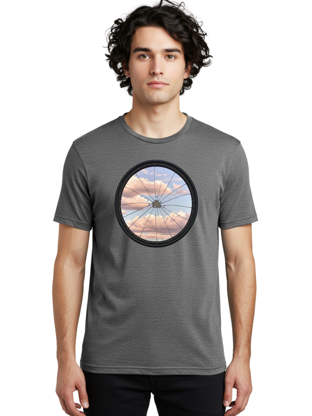 Bicycle-Wheel Men'S Graphic Tee, 100% Cotton, Comfortable Casual Summer Wear, Machine Washable, Vintage Camera, Old Camera, Antique Camera, Black Camera, Classic Photography, Photography Equipment, Nostalgic Device, Film Camera, Camera Art Bak051