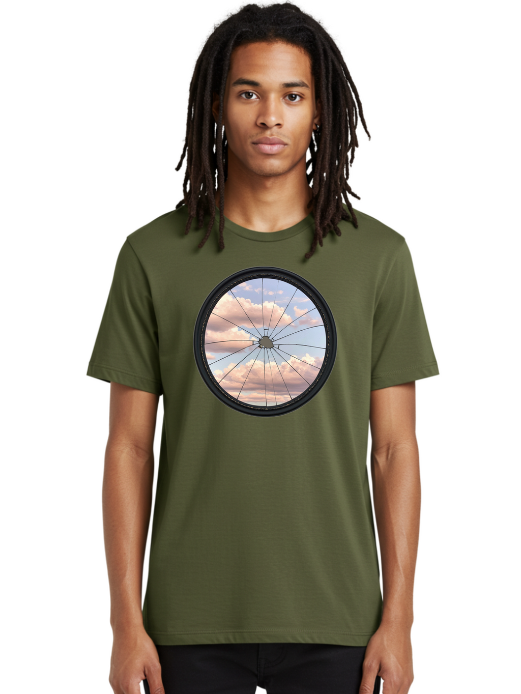 Bicycle-Wheel Men'S Graphic Tee, 100% Cotton, Comfortable Casual Summer Wear, Machine Washable, Vintage Camera, Old Camera, Antique Camera, Black Camera, Classic Photography, Photography Equipment, Nostalgic Device, Film Camera, Camera Art Bak051