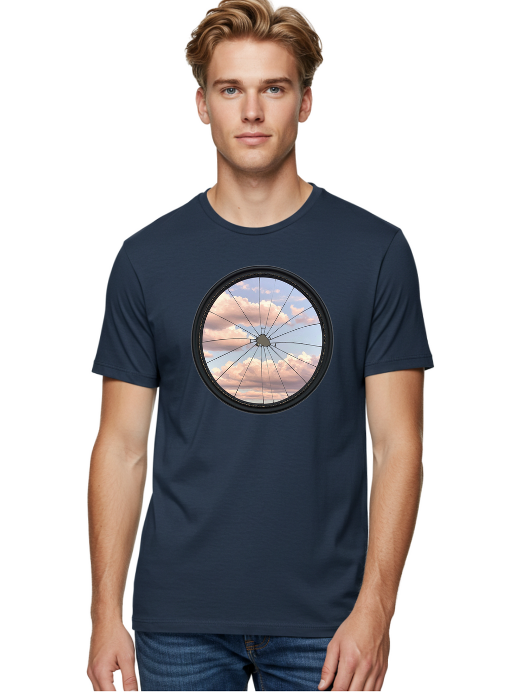 Bicycle-Wheel Men'S Graphic Tee, 100% Cotton, Comfortable Casual Summer Wear, Machine Washable, Vintage Camera, Old Camera, Antique Camera, Black Camera, Classic Photography, Photography Equipment, Nostalgic Device, Film Camera, Camera Art Bak051
