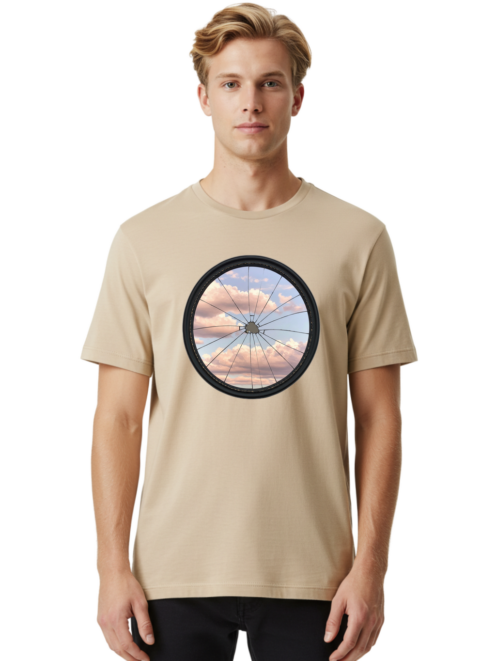 Bicycle-Wheel Men'S Graphic Tee, 100% Cotton, Comfortable Casual Summer Wear, Machine Washable, Vintage Camera, Old Camera, Antique Camera, Black Camera, Classic Photography, Photography Equipment, Nostalgic Device, Film Camera, Camera Art Bak051
