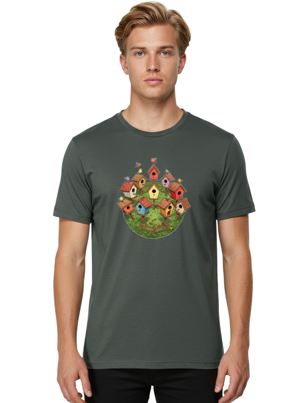 Birdhouses-1 Men'S Graphic Tee, 100% Cotton, Comfortable Casual Summer Wear, Machine Washable, Vintage Camera, Old Camera, Antique Camera, Black Camera, Classic Photography, Photography Equipment, Nostalgic Device, Film Camera, Camera Art Bak053