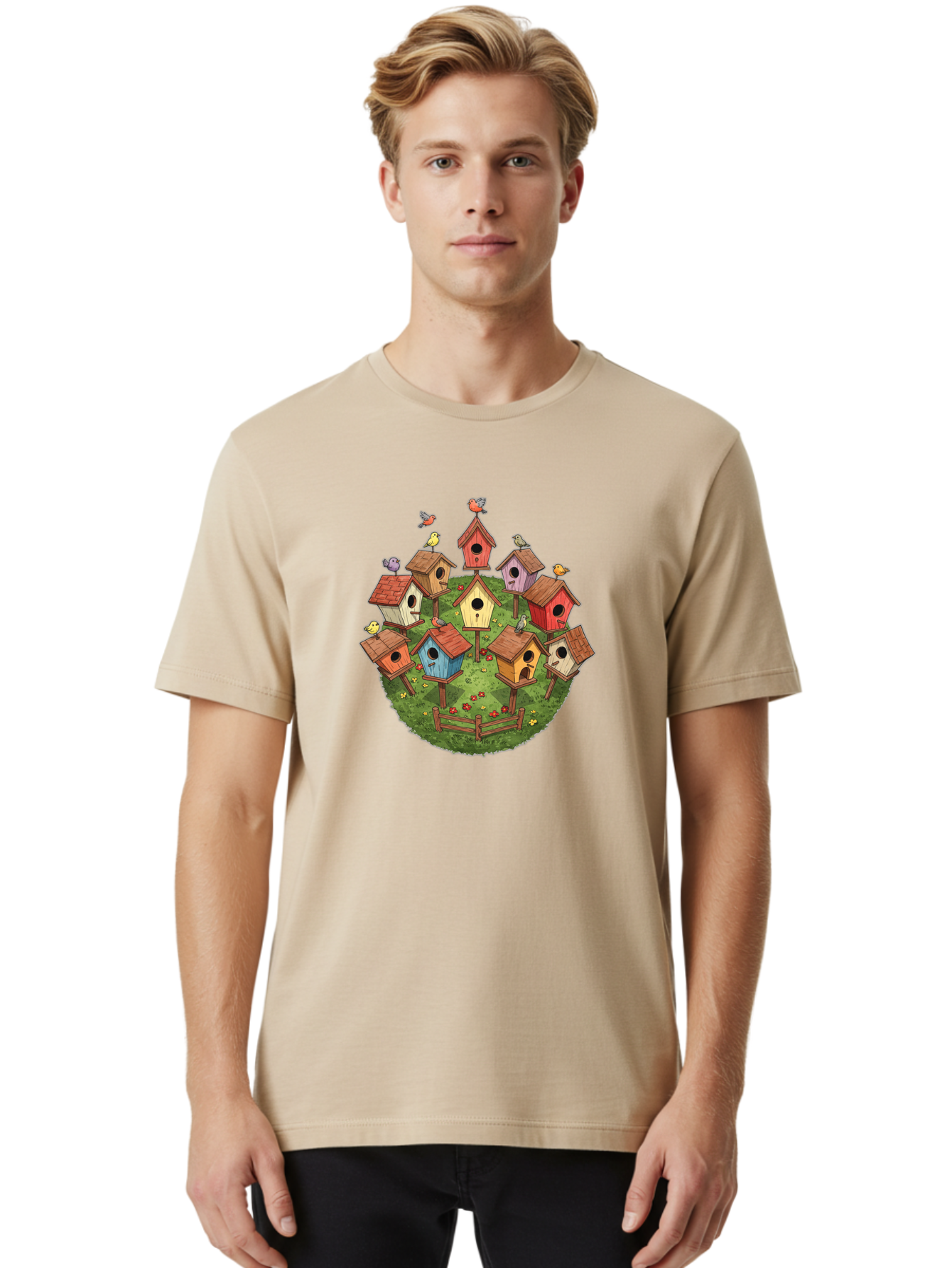 Birdhouses-1 Men'S Graphic Tee, 100% Cotton, Comfortable Casual Summer Wear, Machine Washable, Vintage Camera, Old Camera, Antique Camera, Black Camera, Classic Photography, Photography Equipment, Nostalgic Device, Film Camera, Camera Art Bak053
