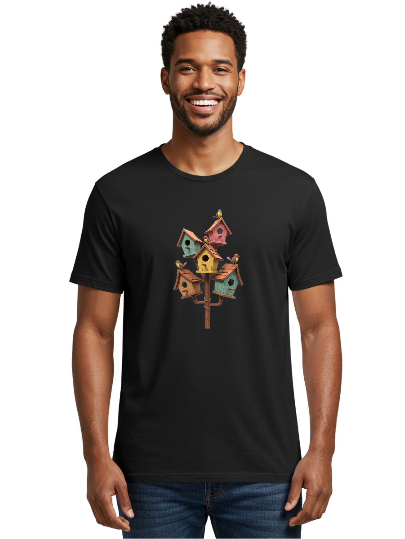 Birdhouses Men'S Graphic Tee, 100% Cotton, Comfortable Casual Summer Wear, Machine Washable, Vintage Camera, Old Camera, Antique Camera, Black Camera, Classic Photography, Photography Equipment, Nostalgic Device, Film Camera, Camera Art Bak054