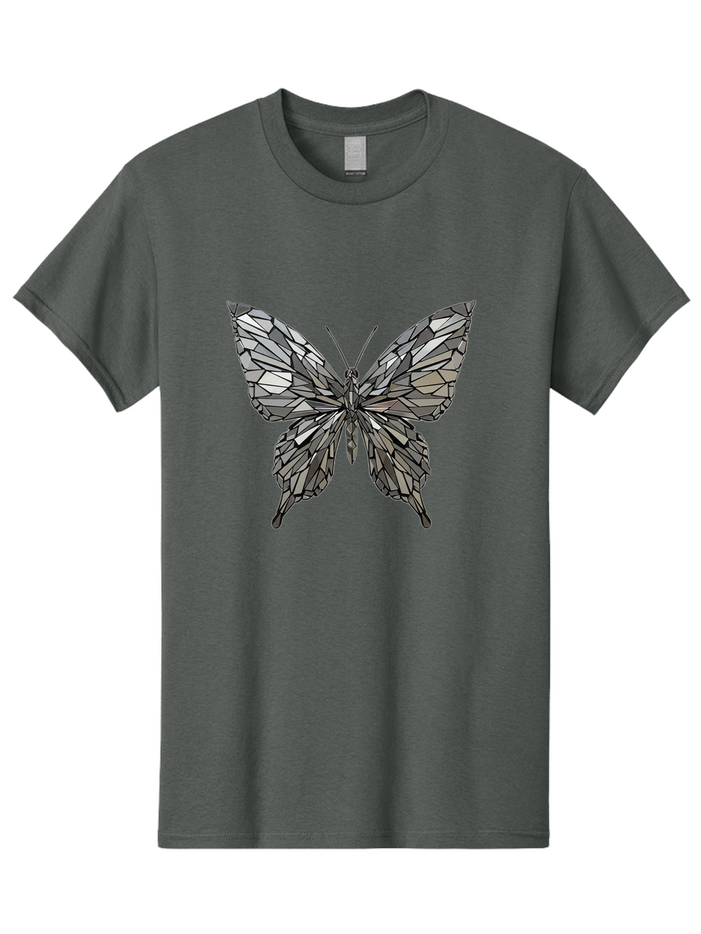Black-Butterfly-Mosaic Men'S Graphic Tee, 100% Cotton, Comfortable Casual Summer Wear, Machine Washable, Vintage Camera, Old Camera, Antique Camera, Black Camera, Classic Photography, Photography Equipment, Nostalgic Device, Film Camera, Bak059