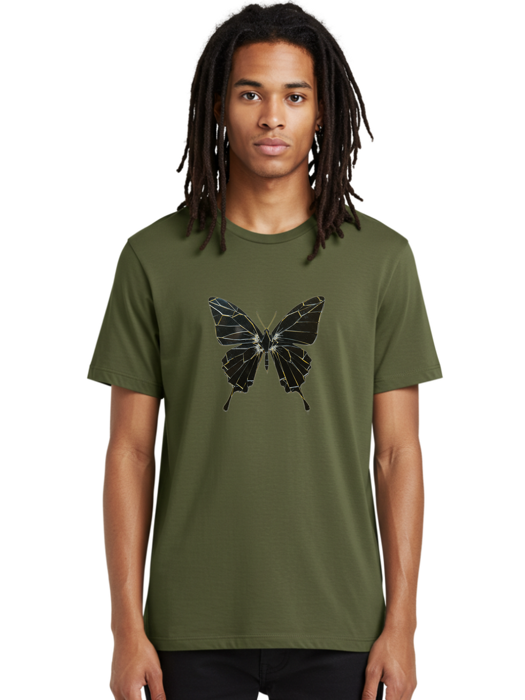 Black-Butterfly Men'S Graphic Tee, 100% Cotton, Comfortable Casual Summer Wear, Machine Washable, Vintage Camera, Old Camera, Antique Camera, Black Camera, Classic Photography, Photography Equipment, Nostalgic Device, Film Camera, Camera Art Bak060