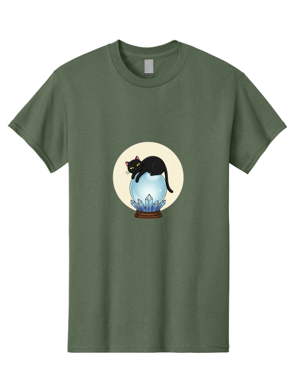 Black-Cat-Crystal-Ball Men'S Graphic Tee, 100% Cotton, Comfortable Casual Summer Wear, Machine Washable, Vintage Camera, Old Camera, Antique Camera, Black Camera, Classic Photography, Photography Equipment, Nostalgic Device, Film Camera, Bak062