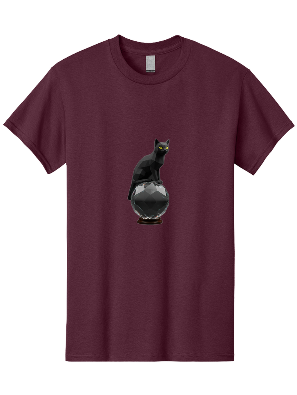 Black-Cat-On-Crystal-Ball Men'S Graphic Tee, 100% Cotton, Comfortable Casual Summer Wear, Machine Washable, Vintage Camera, Old Camera, Antique Camera, Black Camera, Classic Photography, Photography Equipment, Nostalgic Device, Film Camera, Bak065
