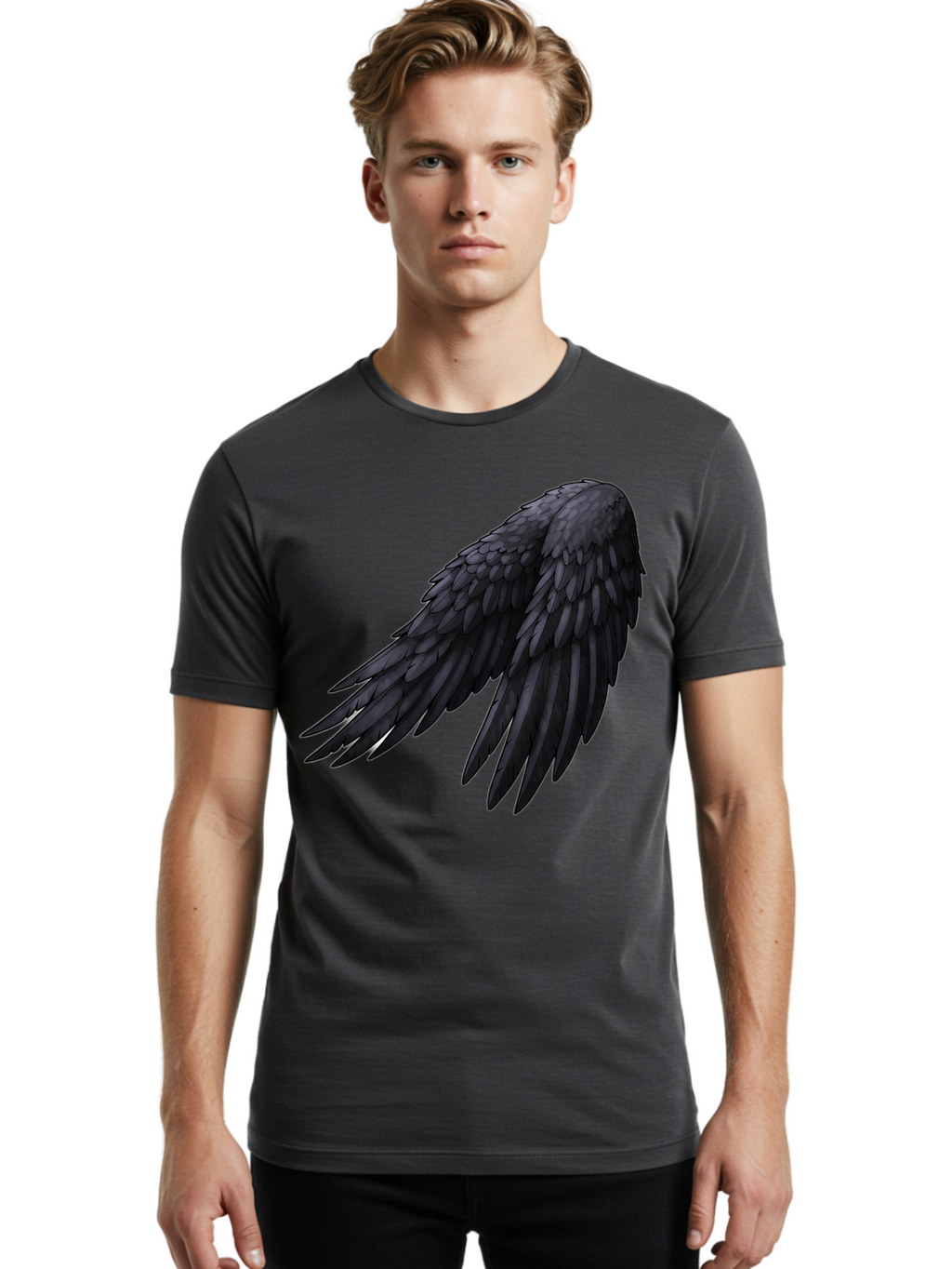 Black-Feathered-Wing Men'S Graphic Tee, 100% Cotton, Comfortable Casual Summer Wear, Machine Washable, Vintage Camera, Old Camera, Antique Camera, Black Camera, Classic Photography, Photography Equipment, Nostalgic Device, Film Camera, Bak066