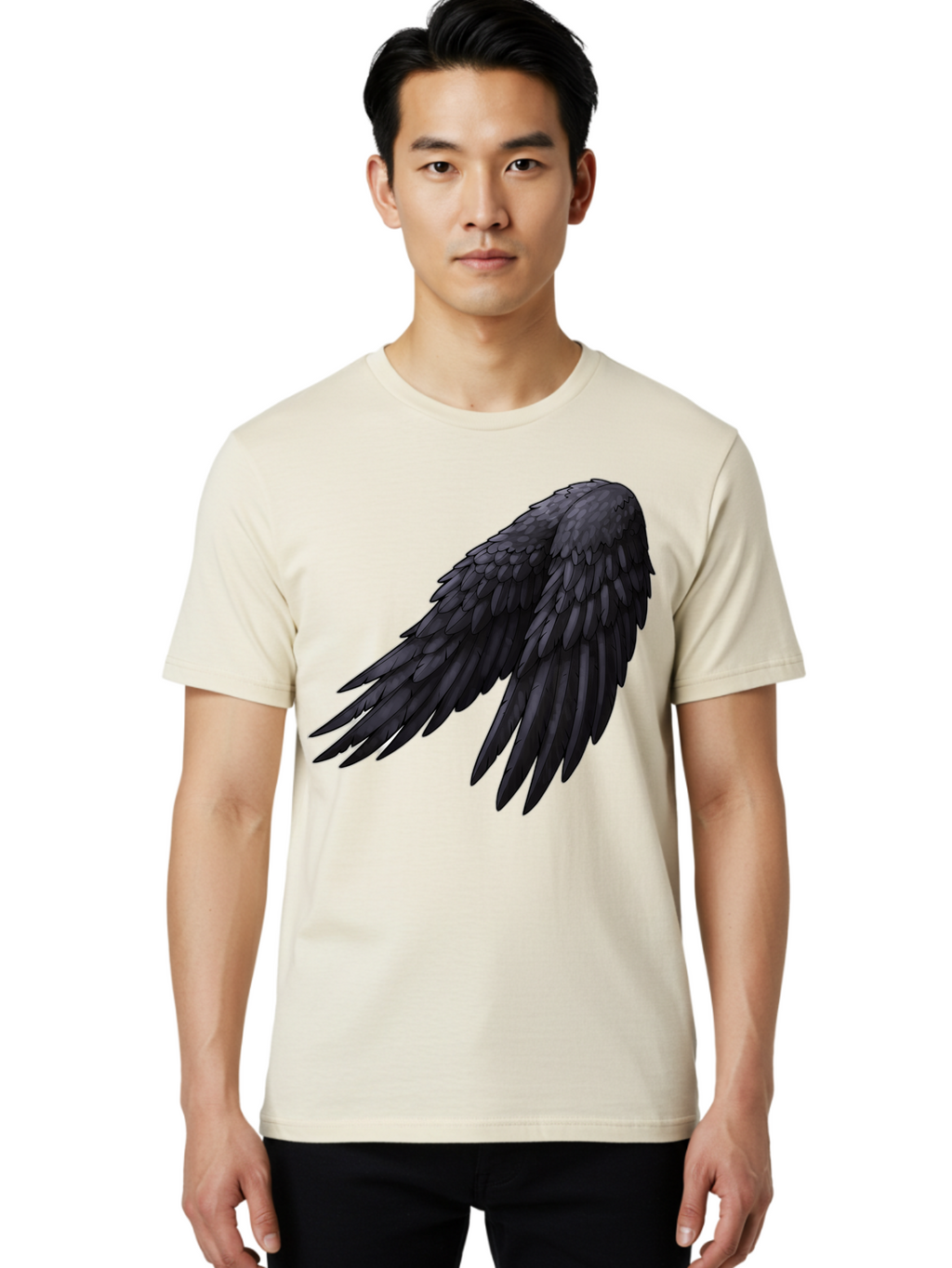 Black-Feathered-Wing Men'S Graphic Tee, 100% Cotton, Comfortable Casual Summer Wear, Machine Washable, Vintage Camera, Old Camera, Antique Camera, Black Camera, Classic Photography, Photography Equipment, Nostalgic Device, Film Camera, Bak066