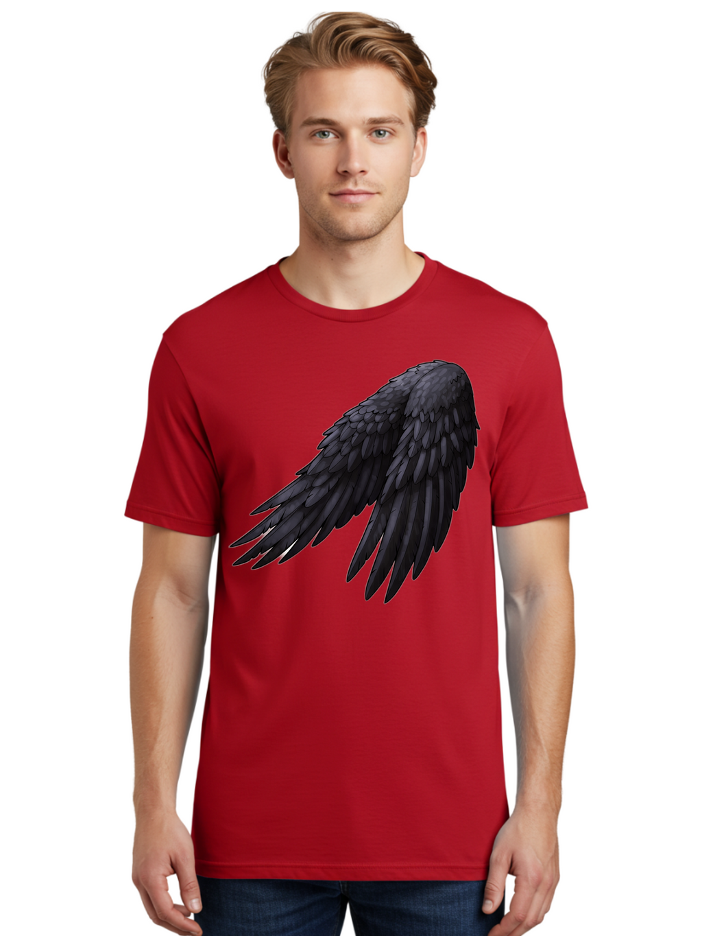 Black-Feathered-Wing Men'S Graphic Tee, 100% Cotton, Comfortable Casual Summer Wear, Machine Washable, Vintage Camera, Old Camera, Antique Camera, Black Camera, Classic Photography, Photography Equipment, Nostalgic Device, Film Camera, Bak066