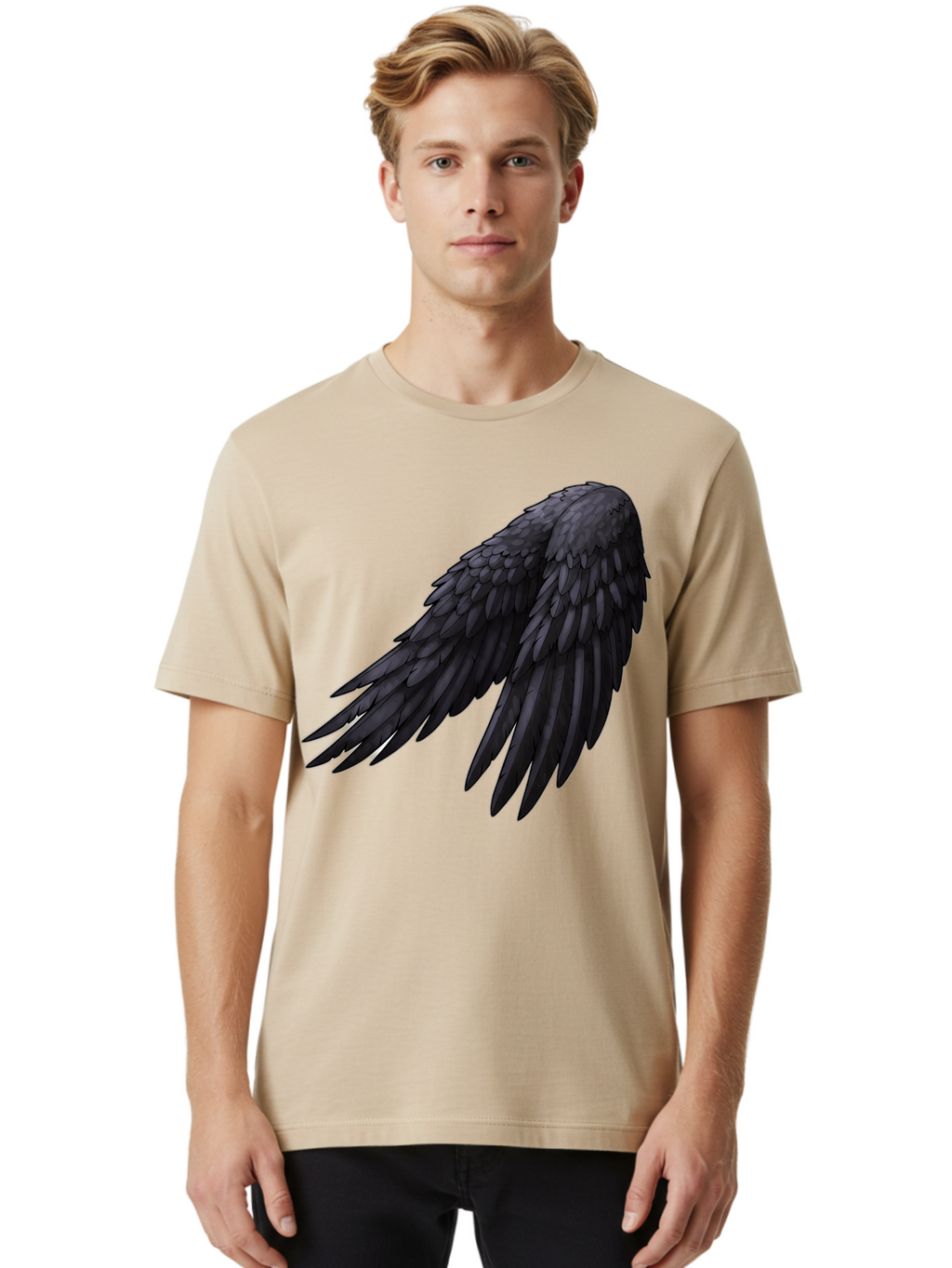 Black-Feathered-Wing Men'S Graphic Tee, 100% Cotton, Comfortable Casual Summer Wear, Machine Washable, Vintage Camera, Old Camera, Antique Camera, Black Camera, Classic Photography, Photography Equipment, Nostalgic Device, Film Camera, Bak066