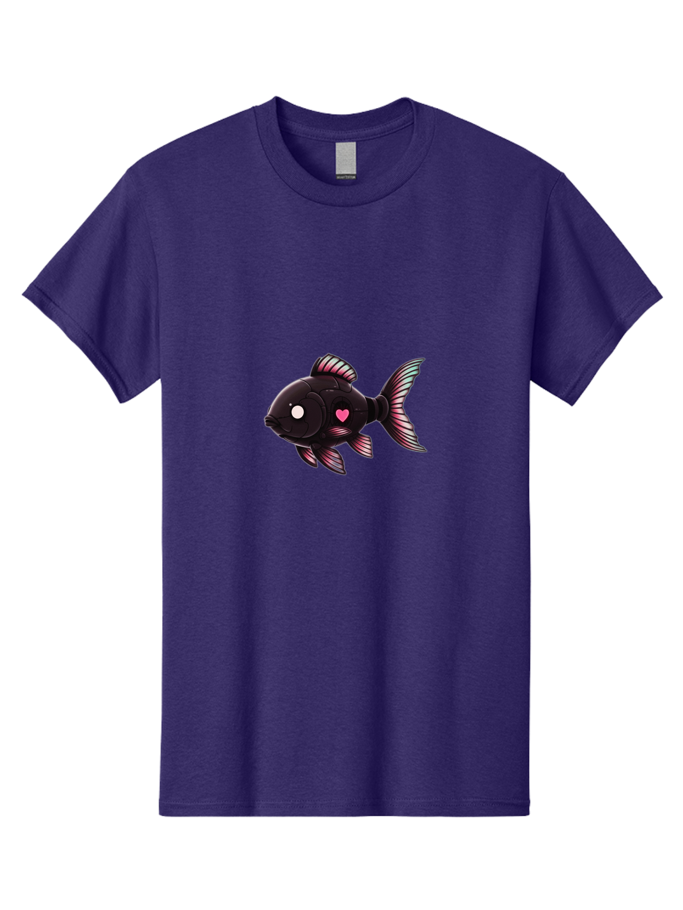 Black-Fish-With-Pink-Heart Men'S Graphic Tee, 100% Cotton, Comfortable Casual Summer Wear, Machine Washable, Vintage Camera, Old Camera, Antique Camera, Black Camera, Classic Photography, Photography Equipment, Nostalgic Device, Film Camera, Bak067