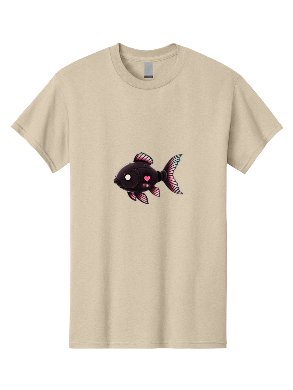 Black-Fish-With-Pink-Heart Men'S Graphic Tee, 100% Cotton, Comfortable Casual Summer Wear, Machine Washable, Vintage Camera, Old Camera, Antique Camera, Black Camera, Classic Photography, Photography Equipment, Nostalgic Device, Film Camera, Bak067