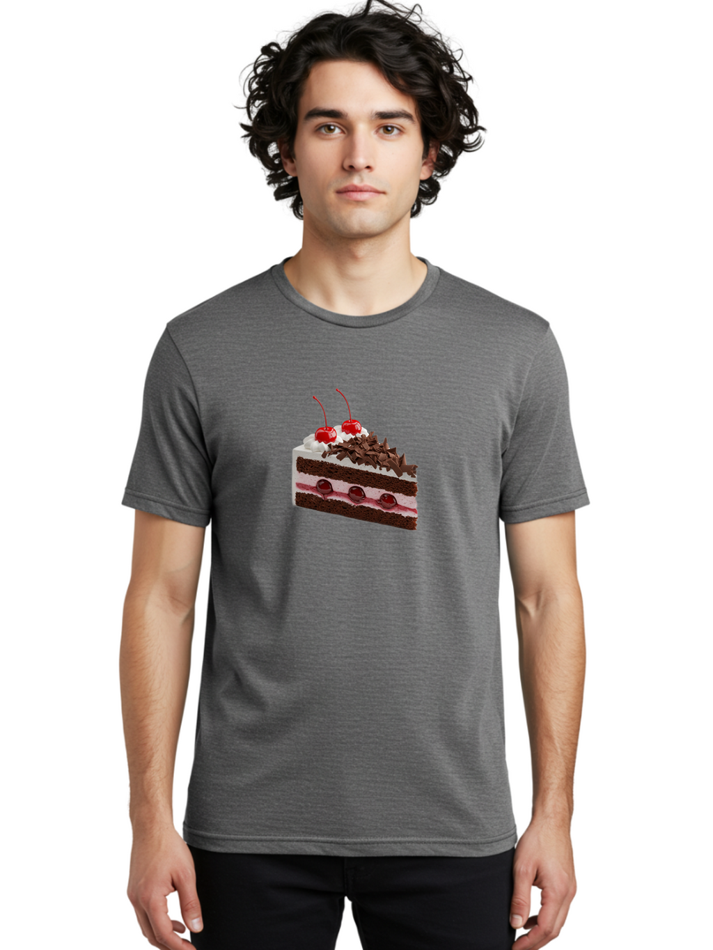 Black-Forest-Cake-1 Men'S Graphic Tee, 100% Cotton, Comfortable Casual Summer Wear, Machine Washable, Vintage Camera, Old Camera, Antique Camera, Black Camera, Classic Photography, Photography Equipment, Nostalgic Device, Film Camera, Bak068