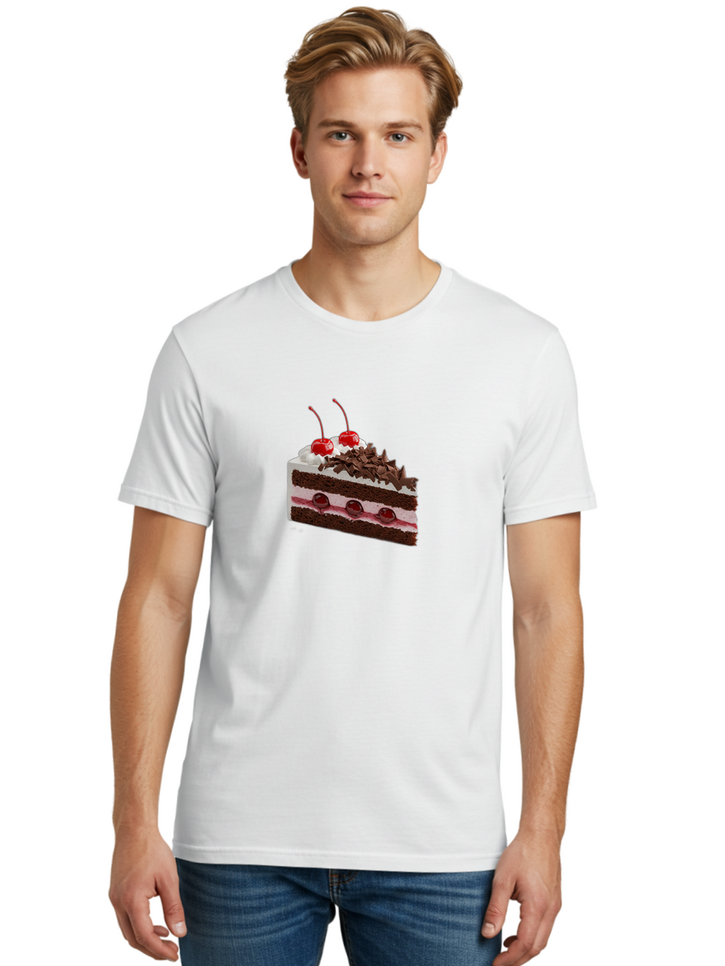 Black-Forest-Cake-1 Men'S Graphic Tee, 100% Cotton, Comfortable Casual Summer Wear, Machine Washable, Vintage Camera, Old Camera, Antique Camera, Black Camera, Classic Photography, Photography Equipment, Nostalgic Device, Film Camera, Bak068