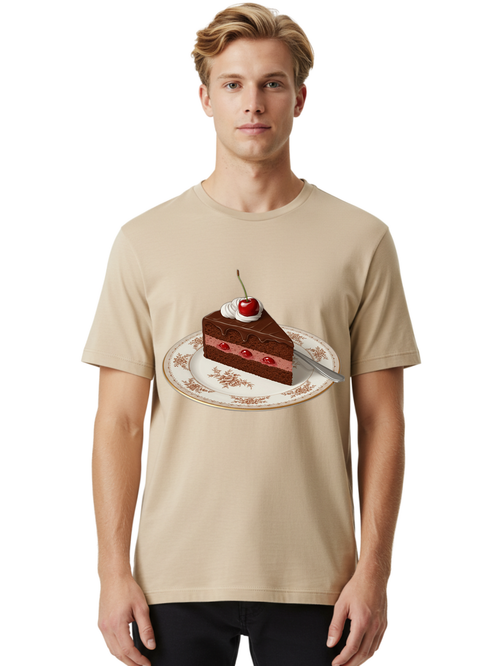 Black-Forest-Cake Men'S Graphic Tee, 100% Cotton, Comfortable Casual Summer Wear, Machine Washable, Vintage Camera, Old Camera, Antique Camera, Black Camera, Classic Photography, Photography Equipment, Nostalgic Device, Film Camera, Camera Art Bak069
