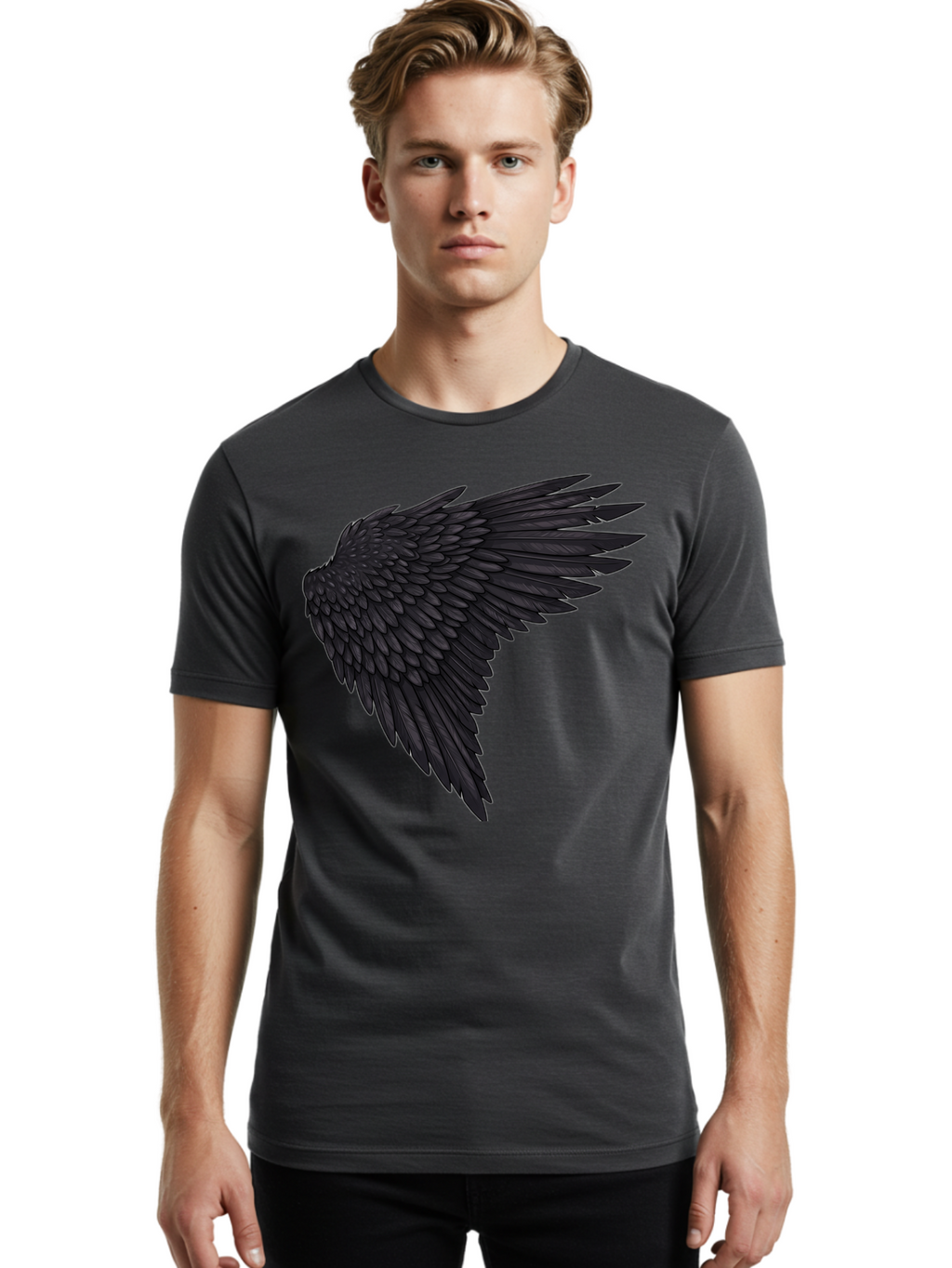 Black-Wing-1 Men'S Graphic Tee, 100% Cotton, Comfortable Casual Summer Wear, Machine Washable, Vintage Camera, Old Camera, Antique Camera, Black Camera, Classic Photography, Photography Equipment, Nostalgic Device, Film Camera, Camera Art Bak070