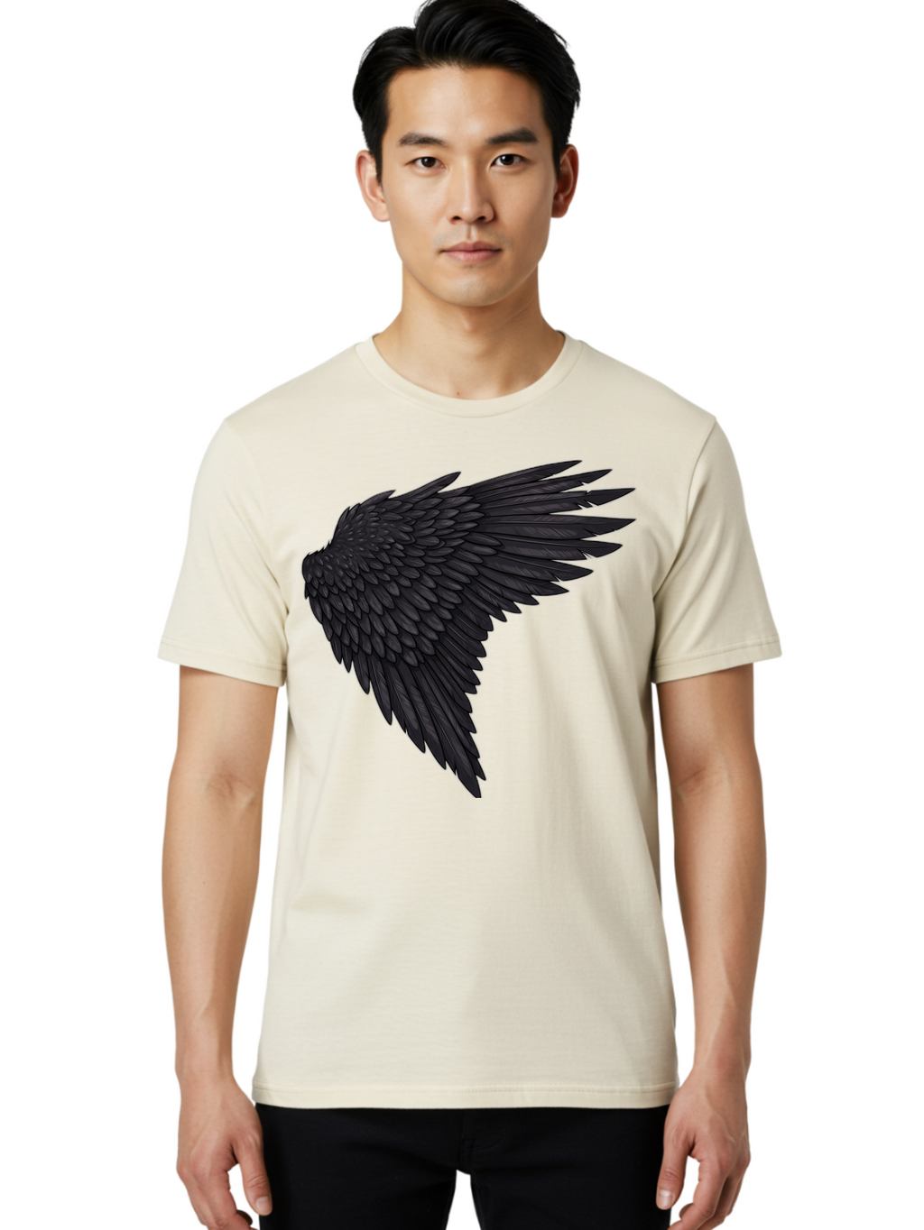 Black-Wing-1 Men'S Graphic Tee, 100% Cotton, Comfortable Casual Summer Wear, Machine Washable, Vintage Camera, Old Camera, Antique Camera, Black Camera, Classic Photography, Photography Equipment, Nostalgic Device, Film Camera, Camera Art Bak070