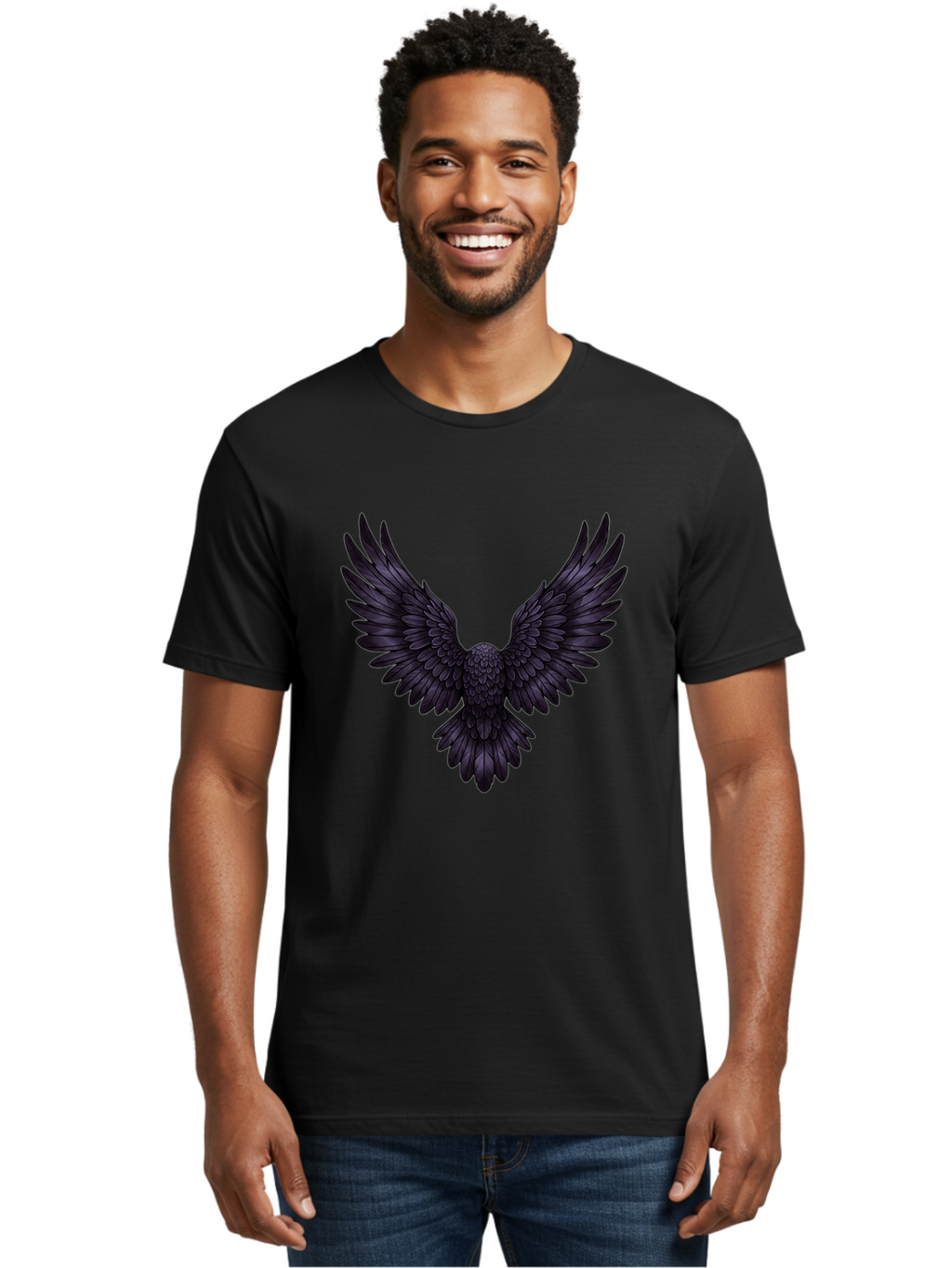 Black-Wings-1 Men'S Graphic Tee, 100% Cotton, Comfortable Casual Summer Wear, Machine Washable, Vintage Camera, Old Camera, Antique Camera, Black Camera, Classic Photography, Photography Equipment, Nostalgic Device, Film Camera, Camera Art Bak072