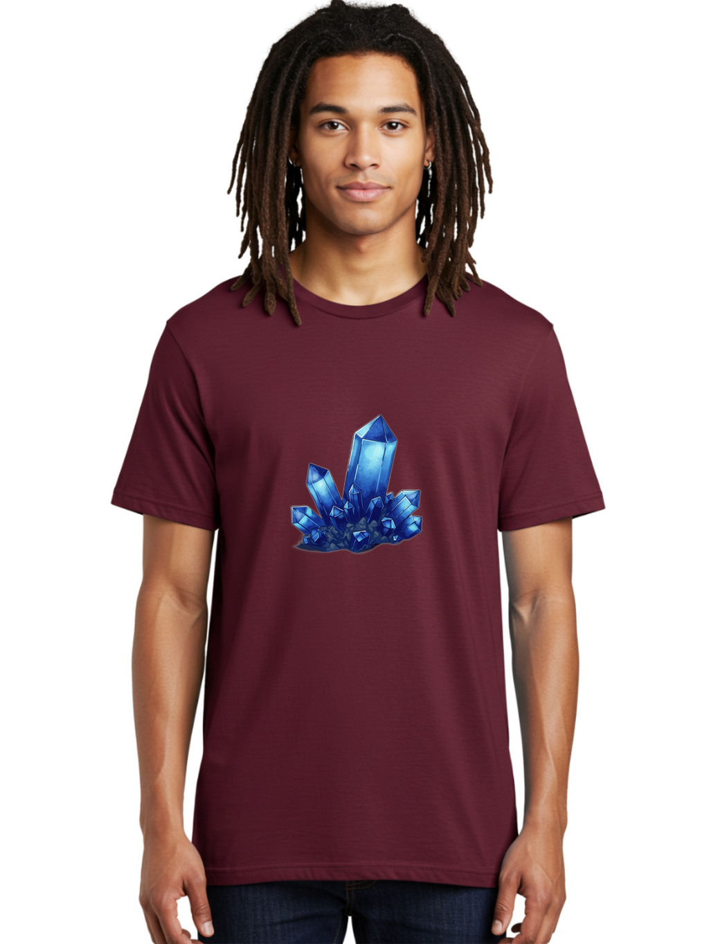 Blue-Crystal-Cluster-1 Men'S Graphic Tee, 100% Cotton, Comfortable Casual Summer Wear, Machine Washable, Vintage Camera, Old Camera, Antique Camera, Black Camera, Classic Photography, Photography Equipment, Nostalgic Device, Film Camera, Bak075
