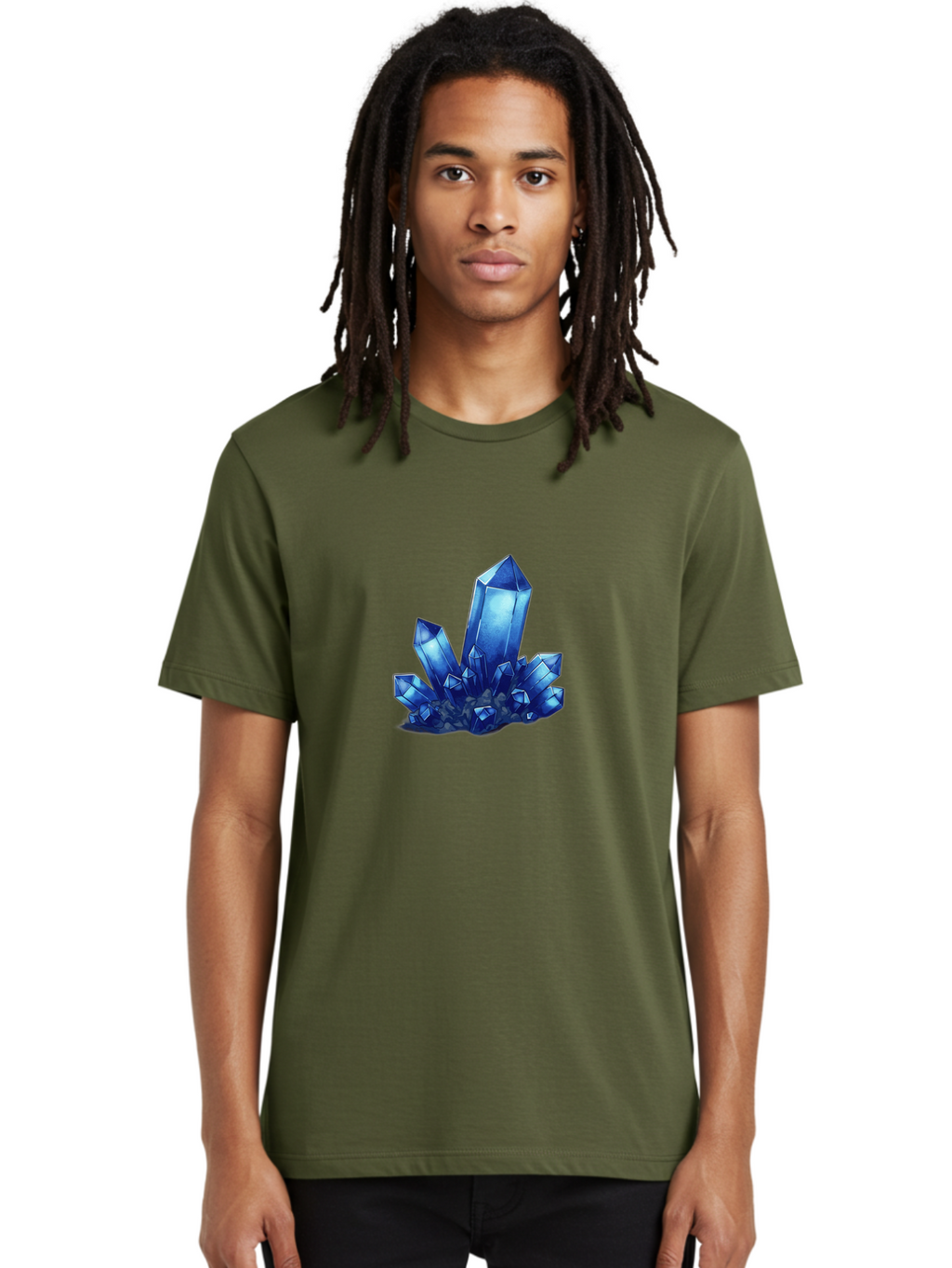 Blue-Crystal-Cluster-1 Men'S Graphic Tee, 100% Cotton, Comfortable Casual Summer Wear, Machine Washable, Vintage Camera, Old Camera, Antique Camera, Black Camera, Classic Photography, Photography Equipment, Nostalgic Device, Film Camera, Bak075