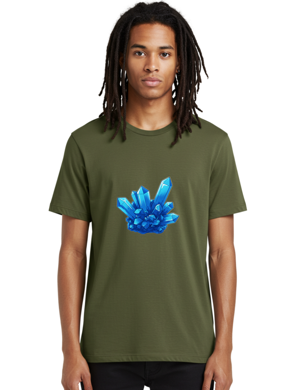 Blue-Crystal-Cluster Men'S Graphic Tee, 100% Cotton, Comfortable Casual Summer Wear, Machine Washable, Vintage Camera, Old Camera, Antique Camera, Black Camera, Classic Photography, Photography Equipment, Nostalgic Device, Film Camera, Bak076
