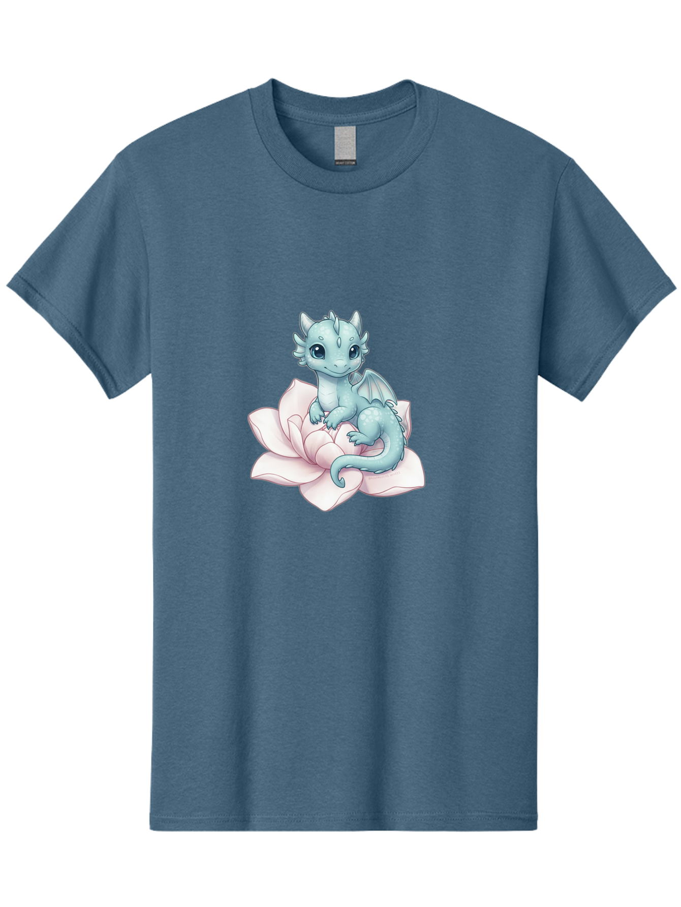 Blue-Dragon-On-Flower-1 Men'S Graphic Tee, 100% Cotton, Comfortable Casual Summer Wear, Machine Washable, Vintage Camera, Old Camera, Antique Camera, Black Camera, Classic Photography, Photography Equipment, Nostalgic Device, Film Camera, Bak077
