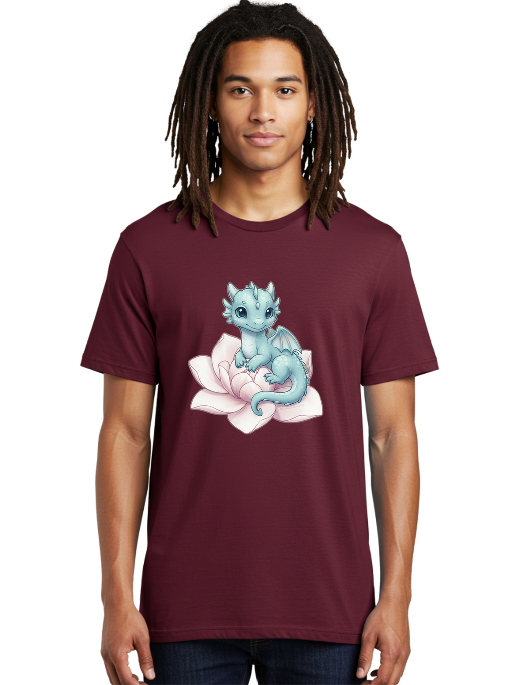 Blue-Dragon-On-Flower-1 Men'S Graphic Tee, 100% Cotton, Comfortable Casual Summer Wear, Machine Washable, Vintage Camera, Old Camera, Antique Camera, Black Camera, Classic Photography, Photography Equipment, Nostalgic Device, Film Camera, Bak077