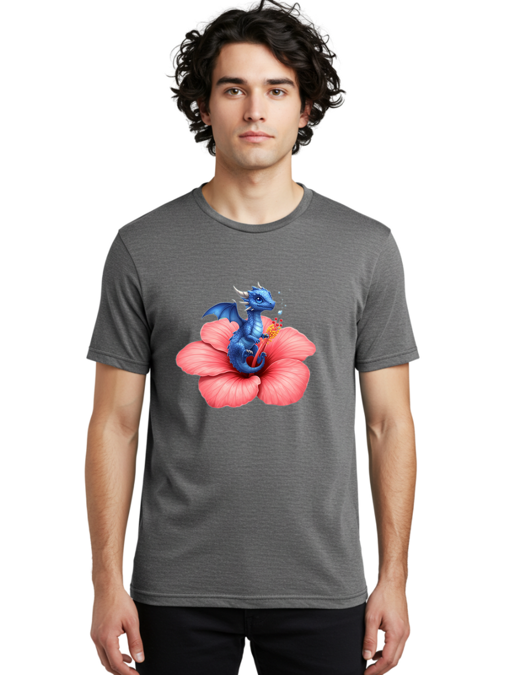 Blue-Dragon-On-Hibiscus-Flower Men'S Graphic Tee, 100% Cotton, Comfortable Casual Summer Wear, Machine Washable, Vintage Camera, Old Camera, Antique Camera, Black Camera, Classic Photography, Photography Equipment, Nostalgic Device, Bak079